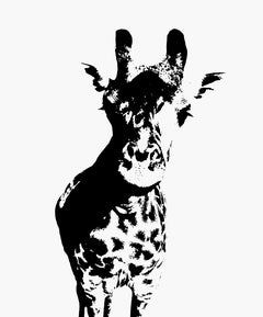 Giraffe - In Black & White, Hand Printed Work, Screen
