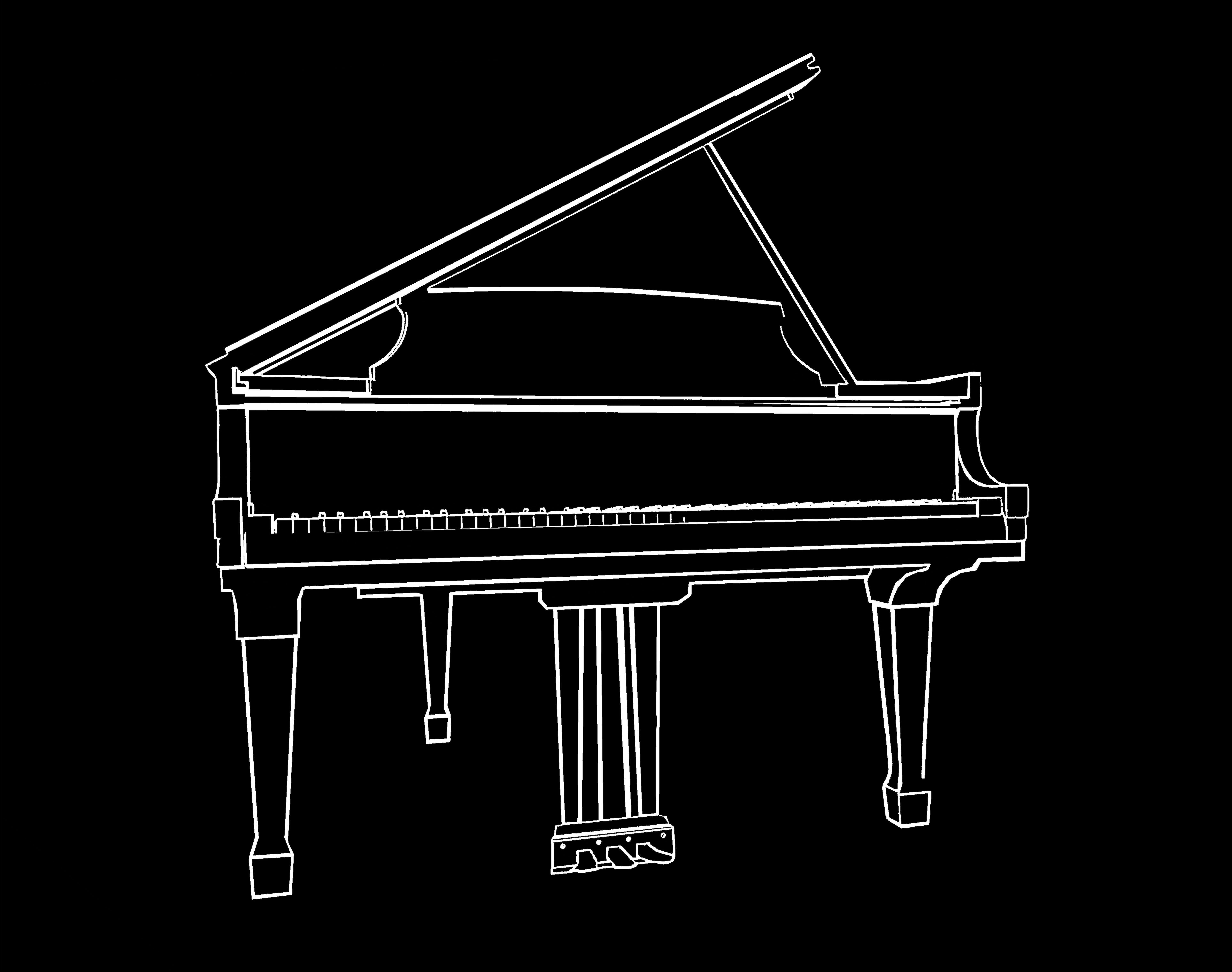 Richard Scudder, Grand Piano. Black & White Hand Signed And Numbered Serigraph

:: Hand Printed Work :: Art Deco/Art Nouveau :: This piece comes with an official certificate of authenticity signed by the artist :: Ready to Hang: No :: Signed: Yes ::