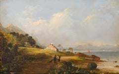 Attrib. Richard Sebastian Bond (1808-1886) - Oil, Talking by the Loch