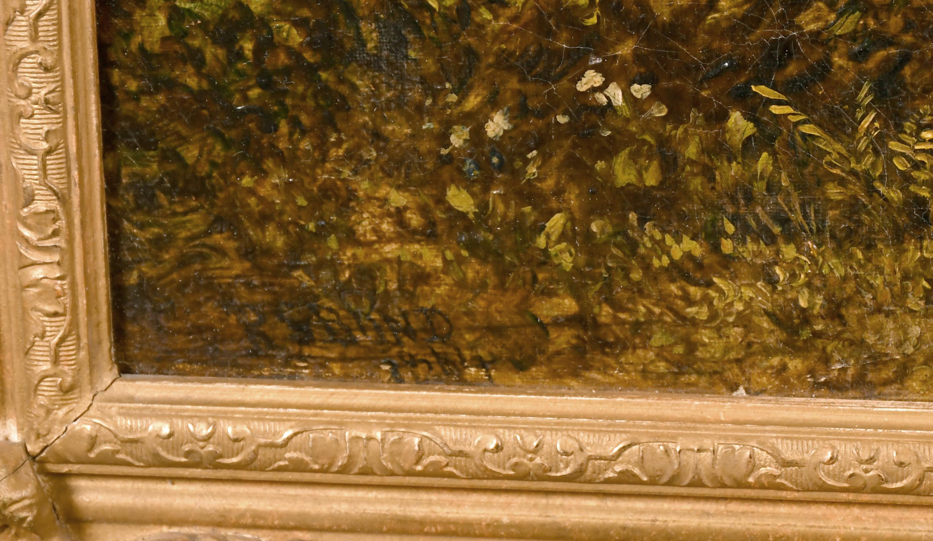 Viktorianisches britisches Ölgemälde, Rocky River, Highland, Landschaft und Figuren, signiert (Braun), Figurative Painting, von Richard Sebastian Bond (1808-1886) 
