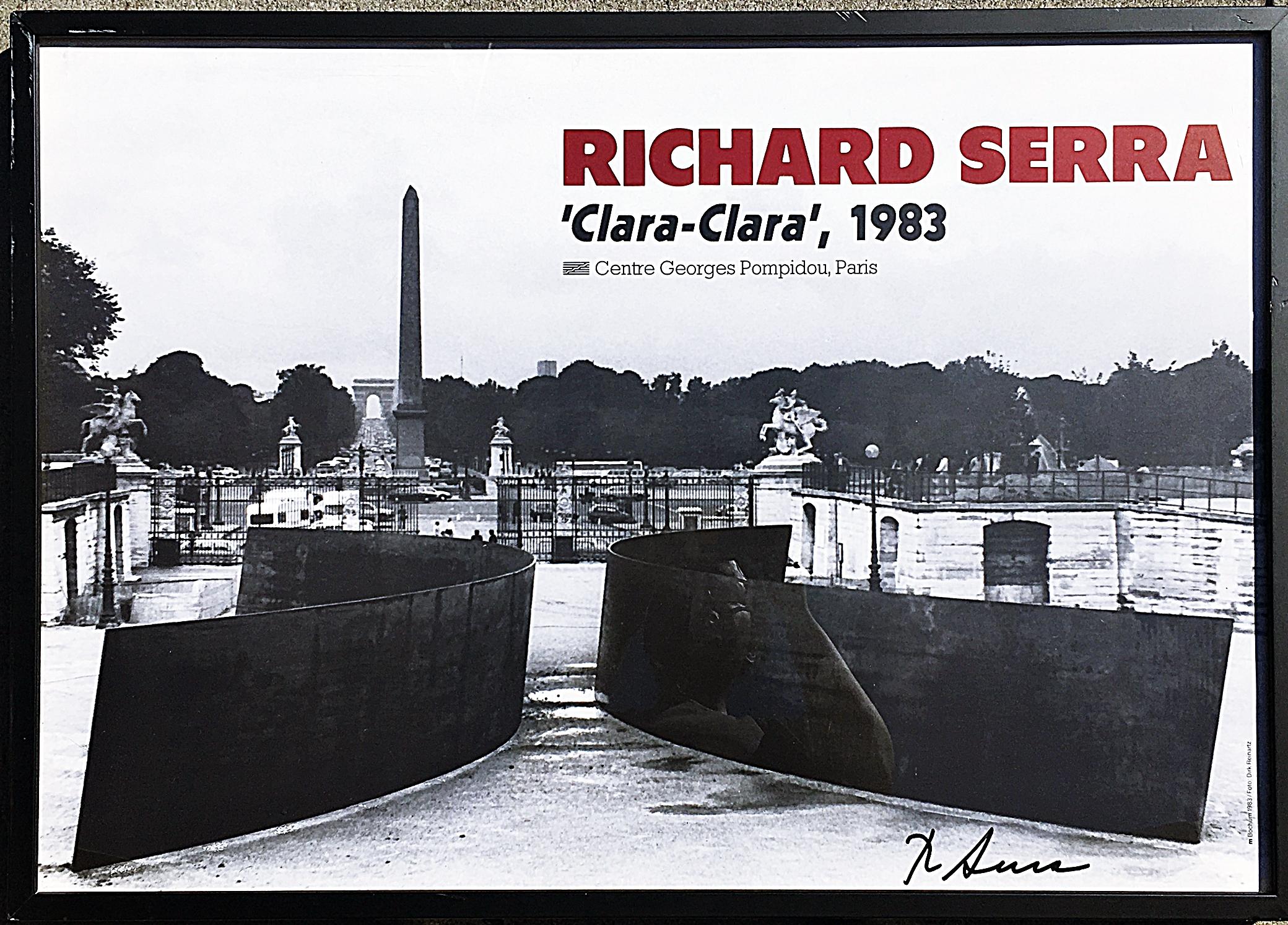 Clara, Clara (Hand Signed by Richard Serra) Rare vintage Centre Pompidou poster