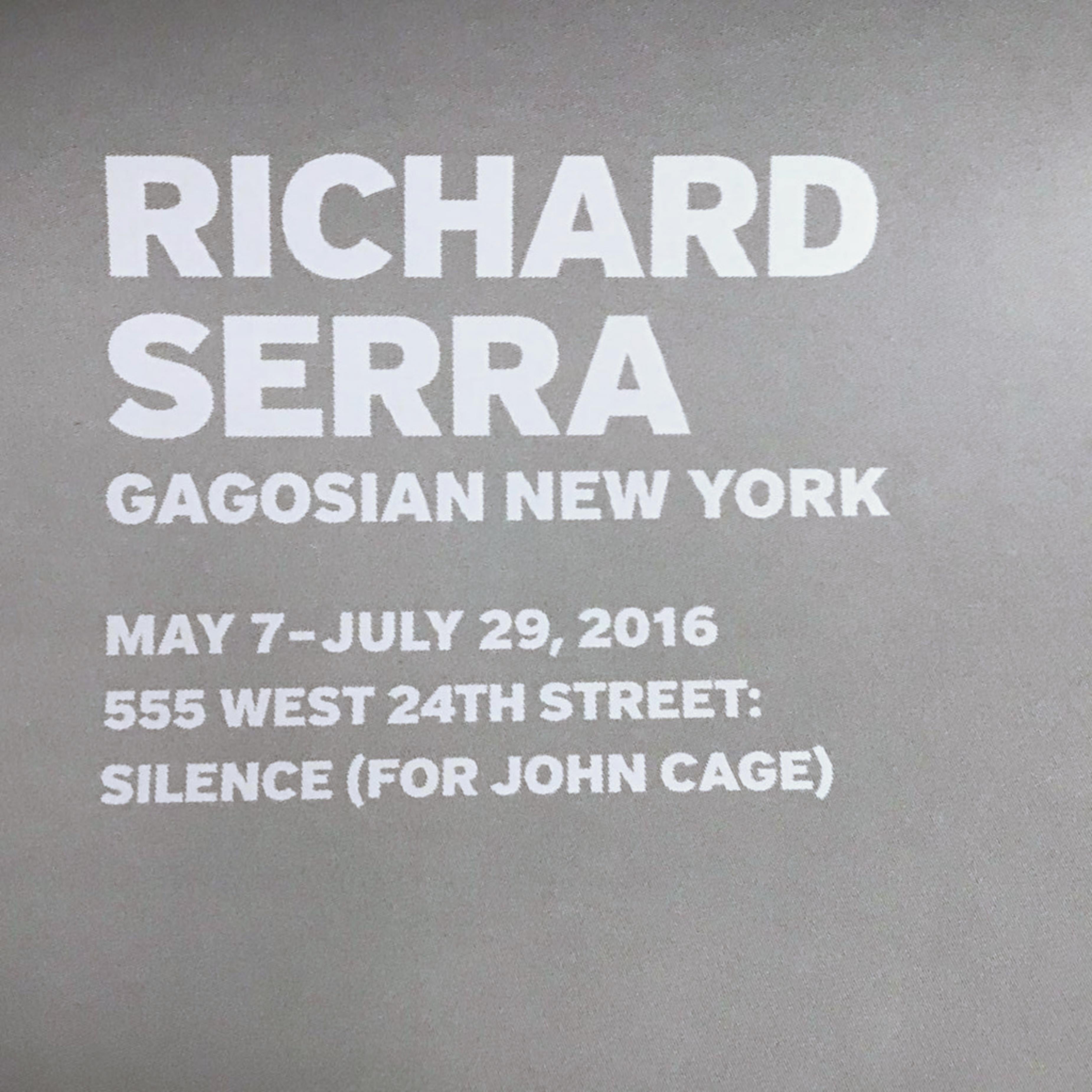 Affiche Silence, For John Cage (signée à la main par Richard Serra), 29 po (H) x 39 po (L) en vente 2