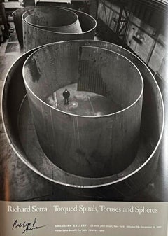 Vintage Torqued Spirals, Toruses and Spheres poster 2001, Hand Signed by Richard Serra