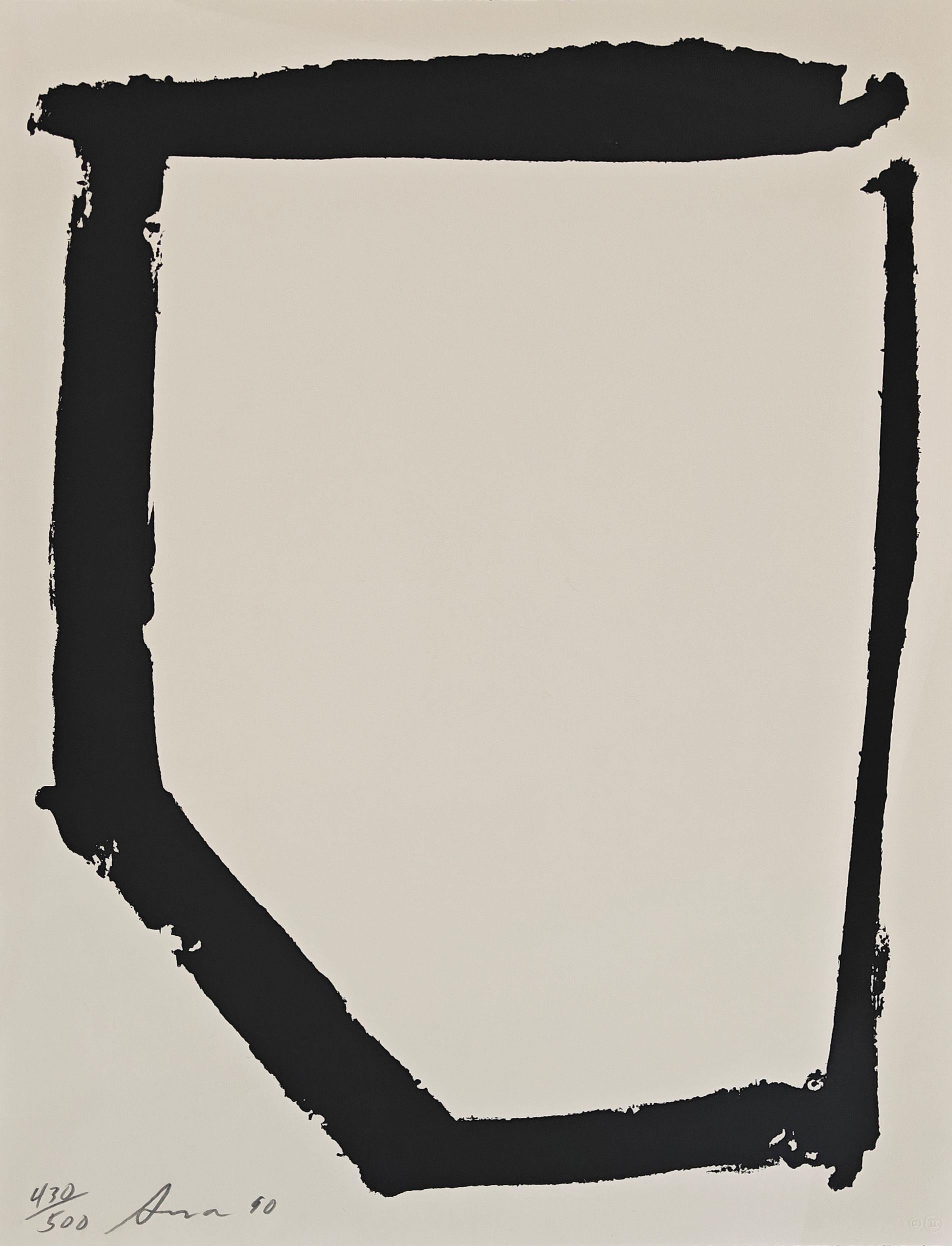 "Untitled" Richard Serra, Noir et blanc, Sculptural, Simple Abstracted Form