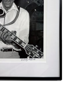Chuck Berry a Chicago, 1988 - Fotografia in bianco e nero del famoso musicista, incorniciata