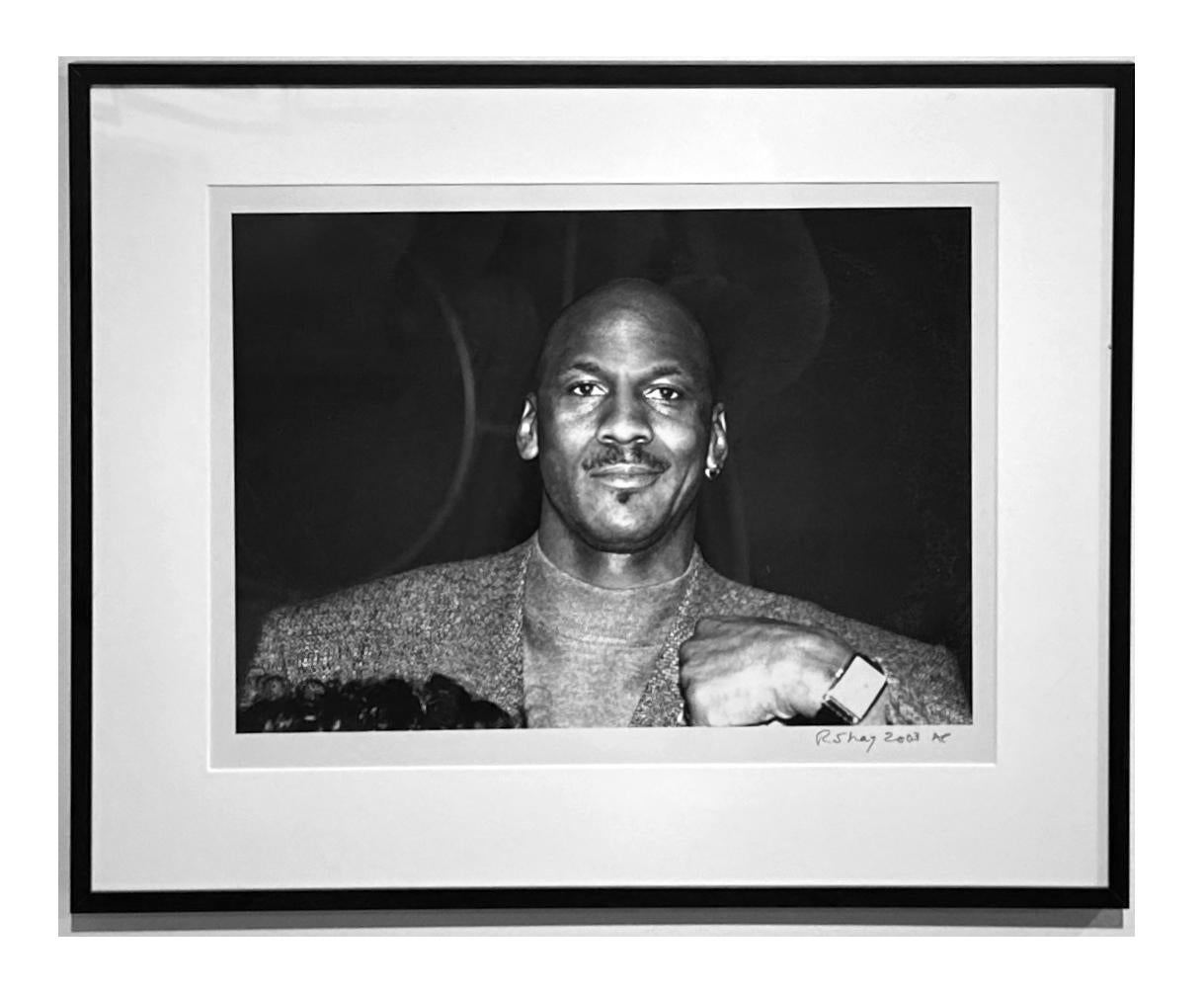 As the personal photographer for this much loved Chicago icon, Richard Shay captured MJ on his 40th birthday celebration.  This Artist Proof is matted and framed in a simple black frame measuring 16.25h x 20.25w x 1d inches.

Richard Shay
Michael