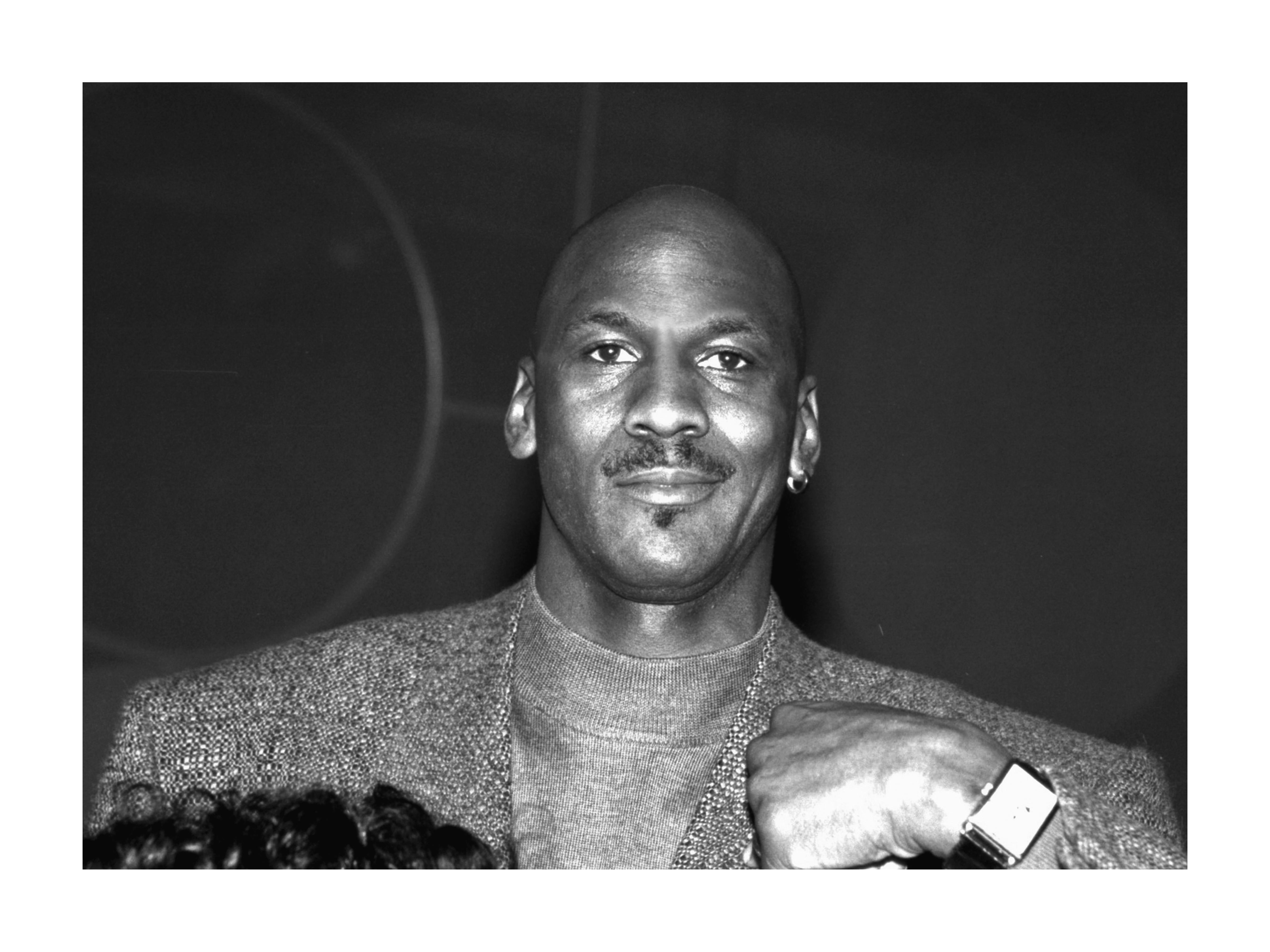 Richard Shay Black and White Photograph - Michael Jordan on His 40th Birthday, 2003 - B&W Photograph, Matted and Framed