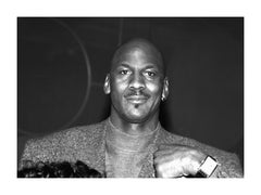 Michael Jordan on His 40th Birthday, 2003 - B&W Photograph, Matted and Framed