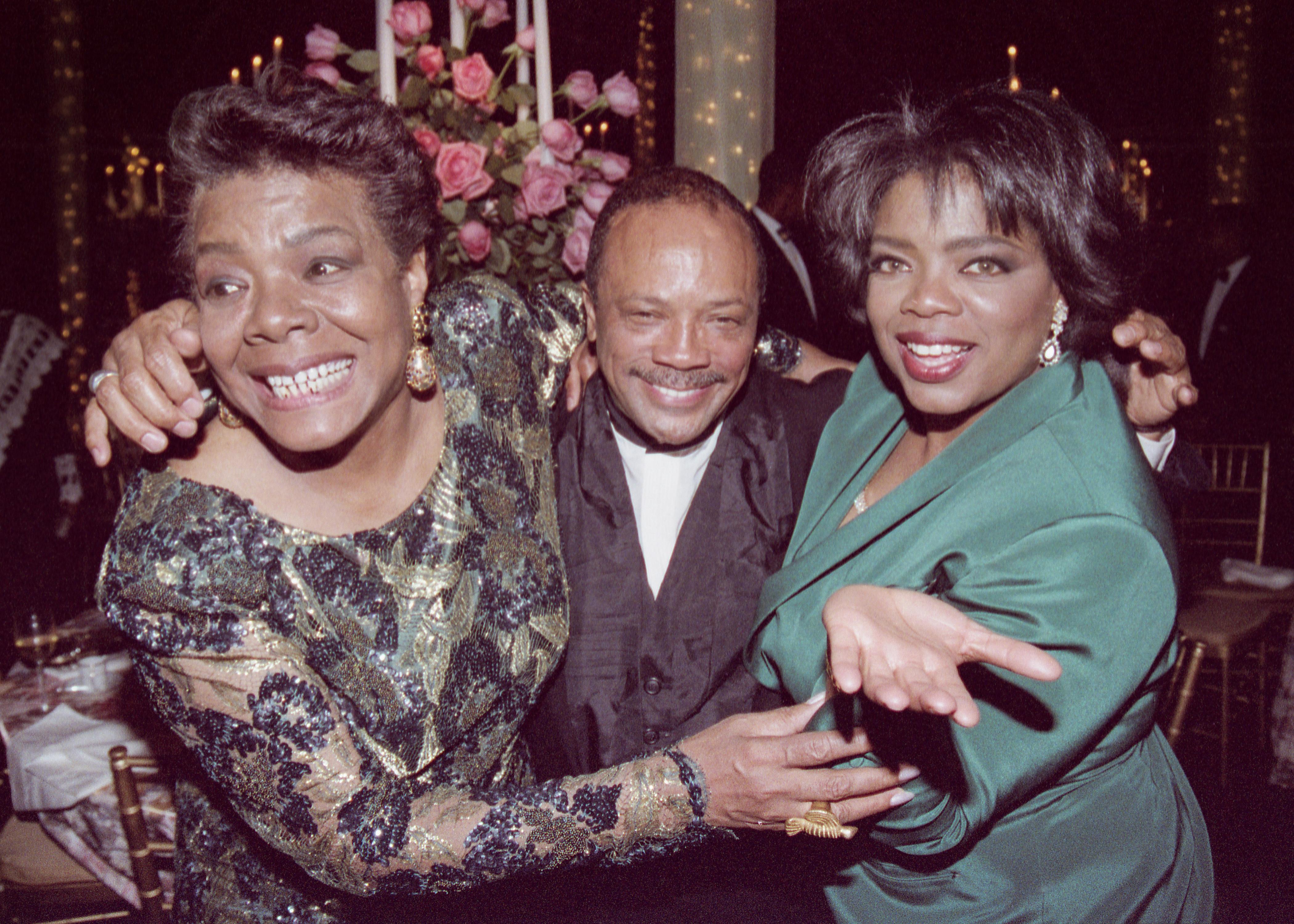 Richard Shay Color Photograph - Oprah Winfrey, Maya Angelou & Quincy Jones at Maya's 65th Birthday Celebration