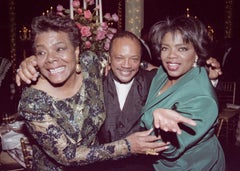 Oprah Winfrey, Maya Angelou & Quincy Jones à la célébration du 65e anniversaire de Maya