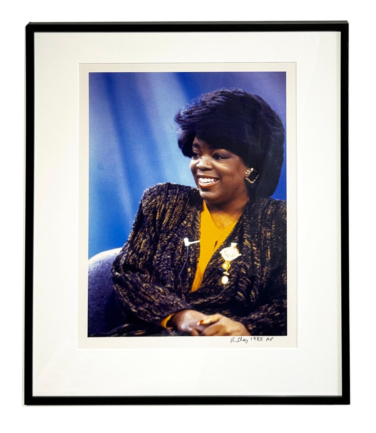 Oprah Winfrey on AM Chicago - Informal Portrait of the Talk Show Host, Framed - Photograph by Richard Shay
