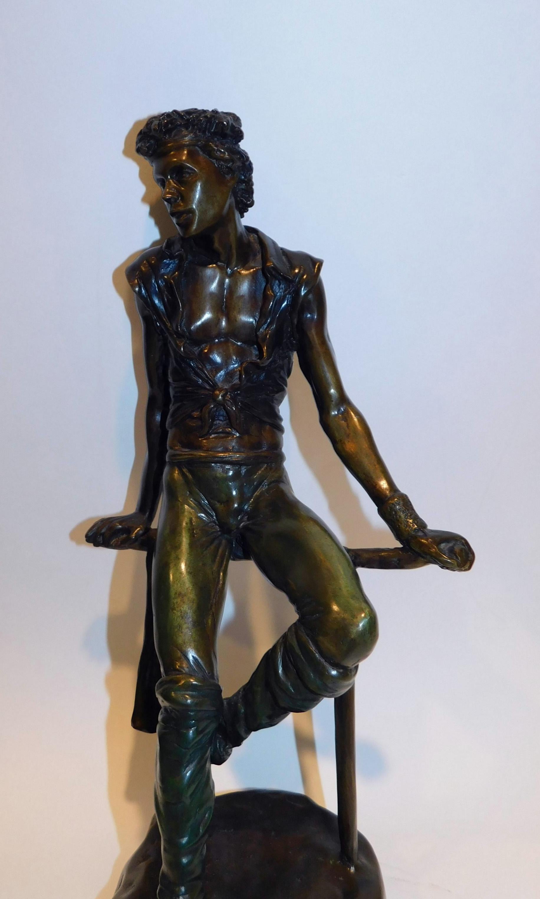 Richard Shiloh Escultura de bronce Bailarín sentado en venta 6