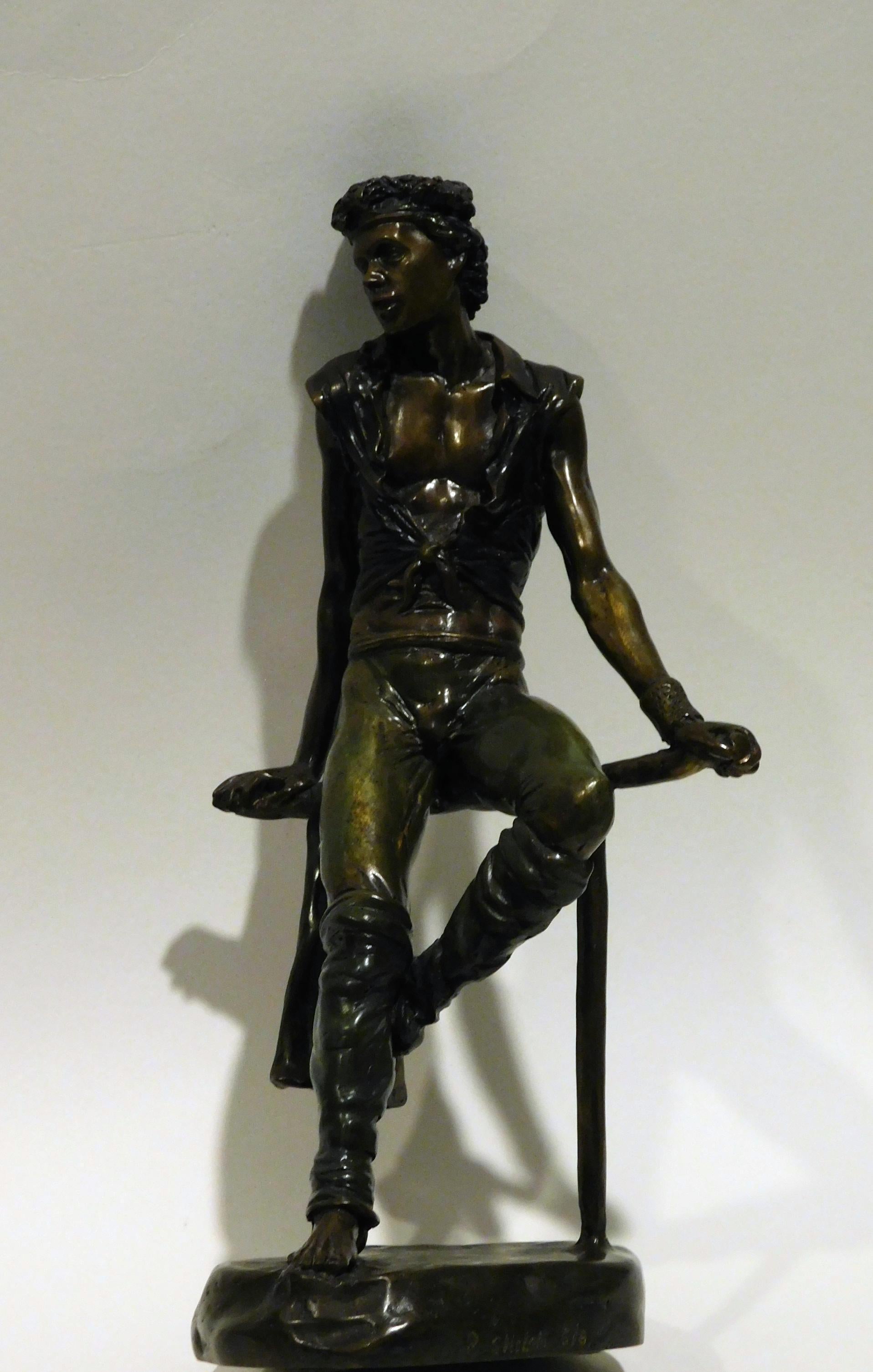 Richard Shiloh Escultura de bronce Bailarín sentado en venta 7