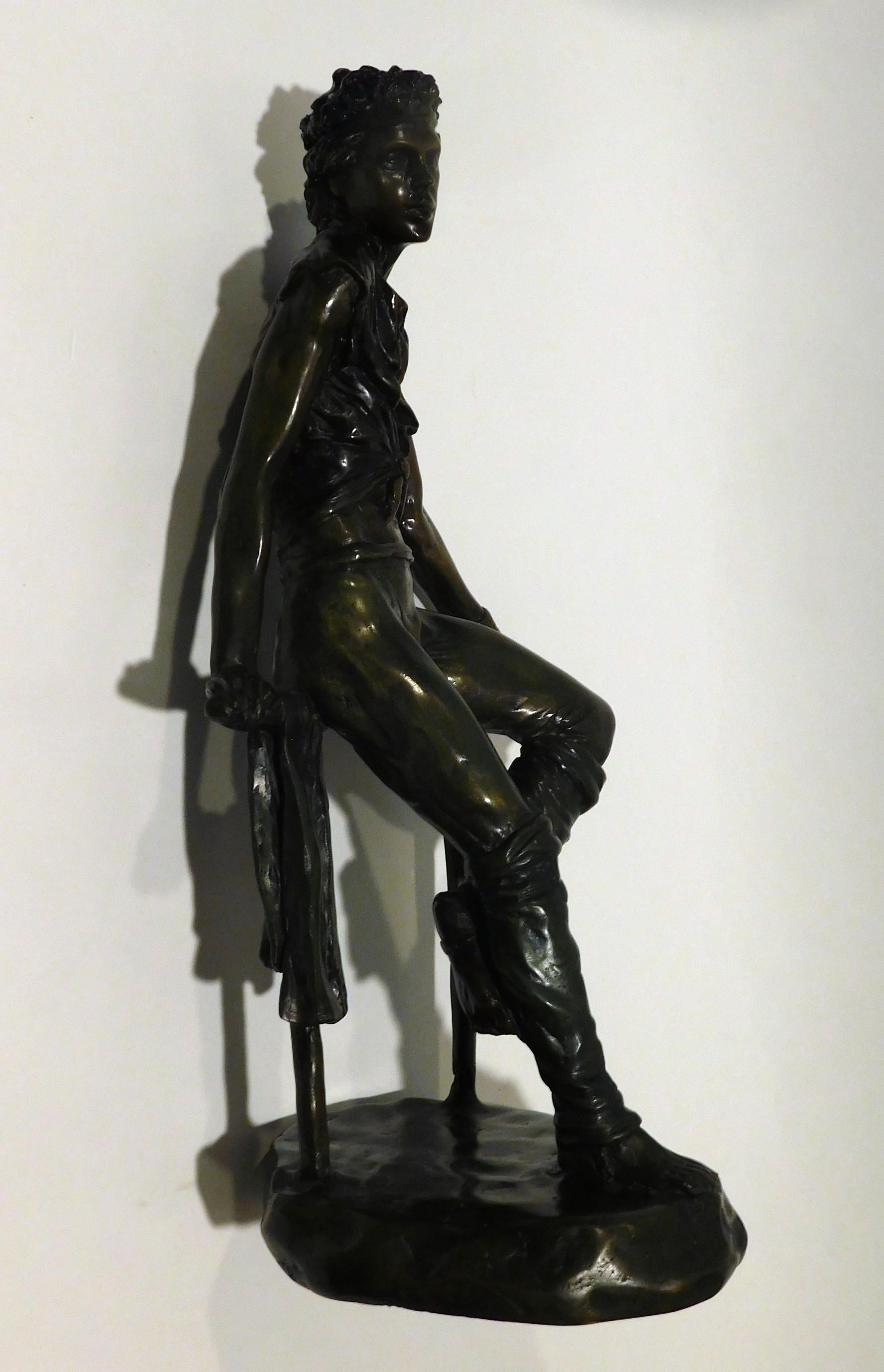 Richard Shiloh Escultura de bronce Bailarín sentado en venta 8