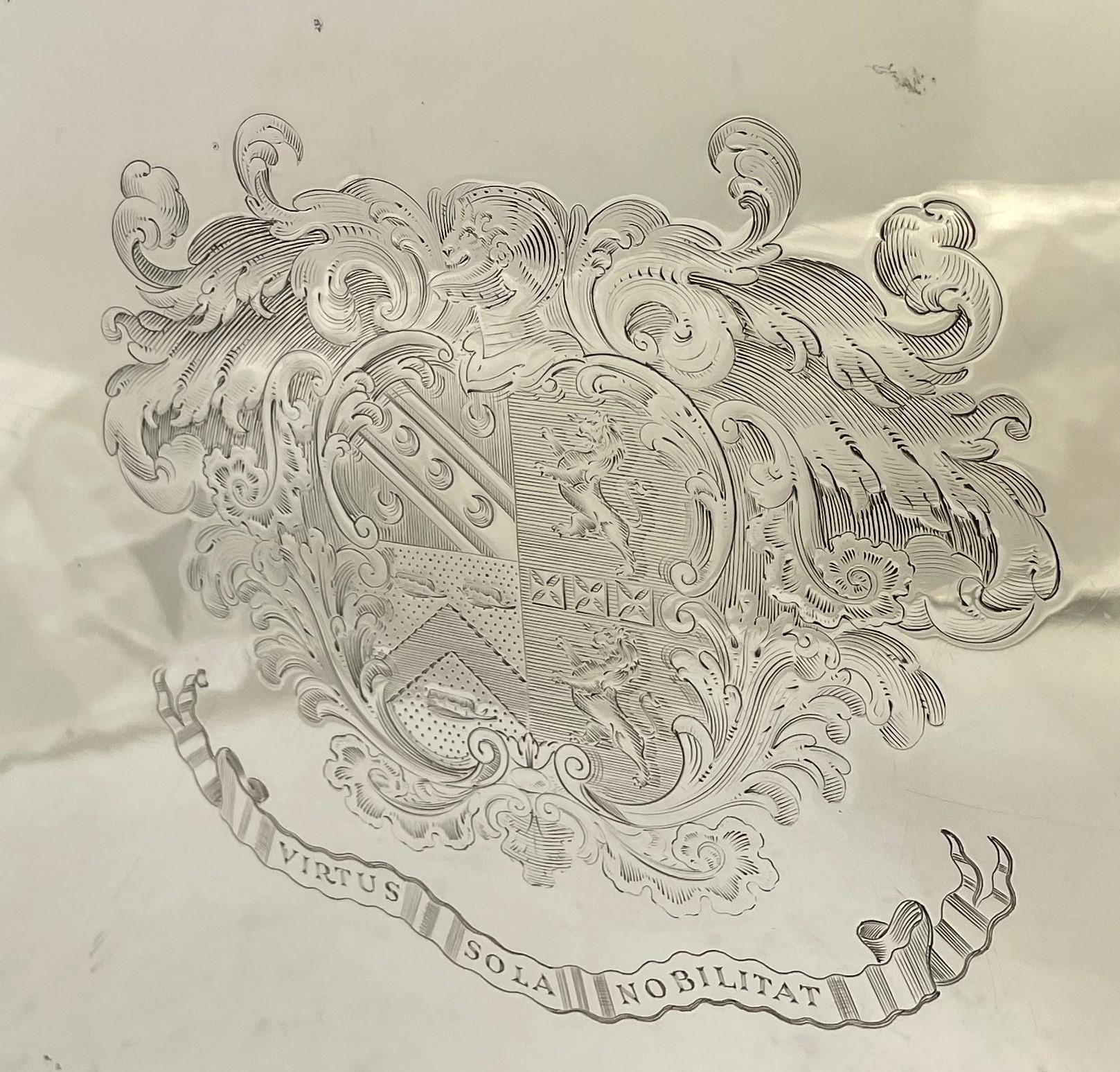 Richard Sibley English Sterling Silver Georgian 1814 Tray For Sale 1
