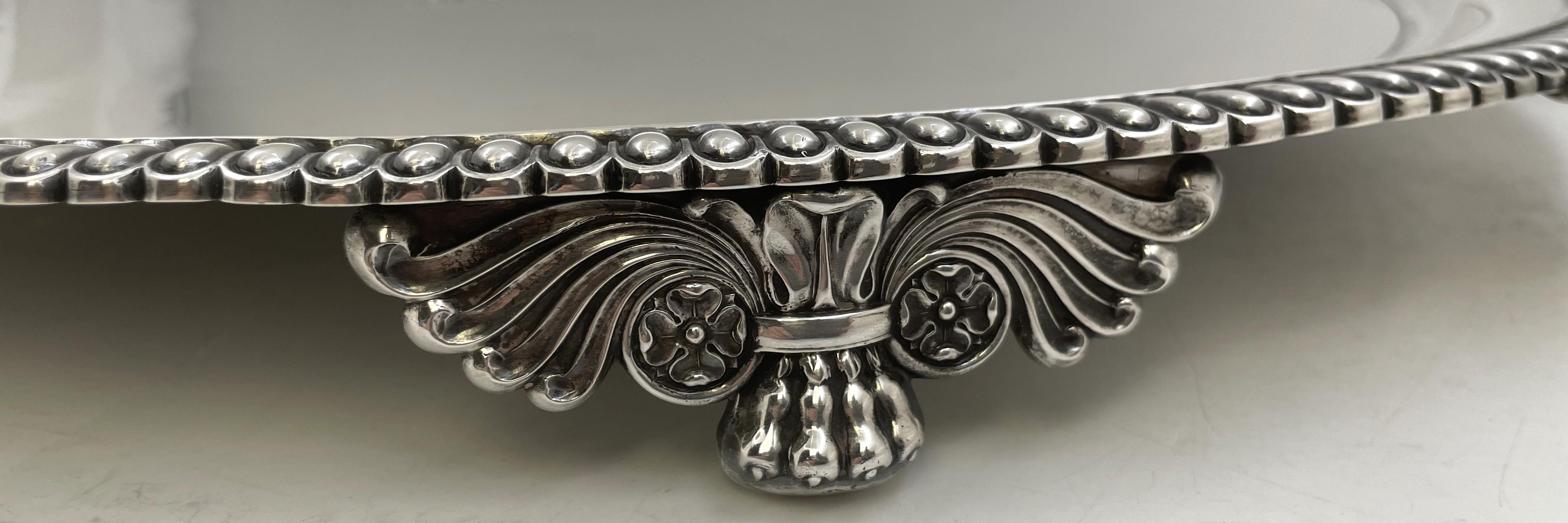 Richard Sibley English Sterling Silver Georgian 1814 Tray For Sale 2