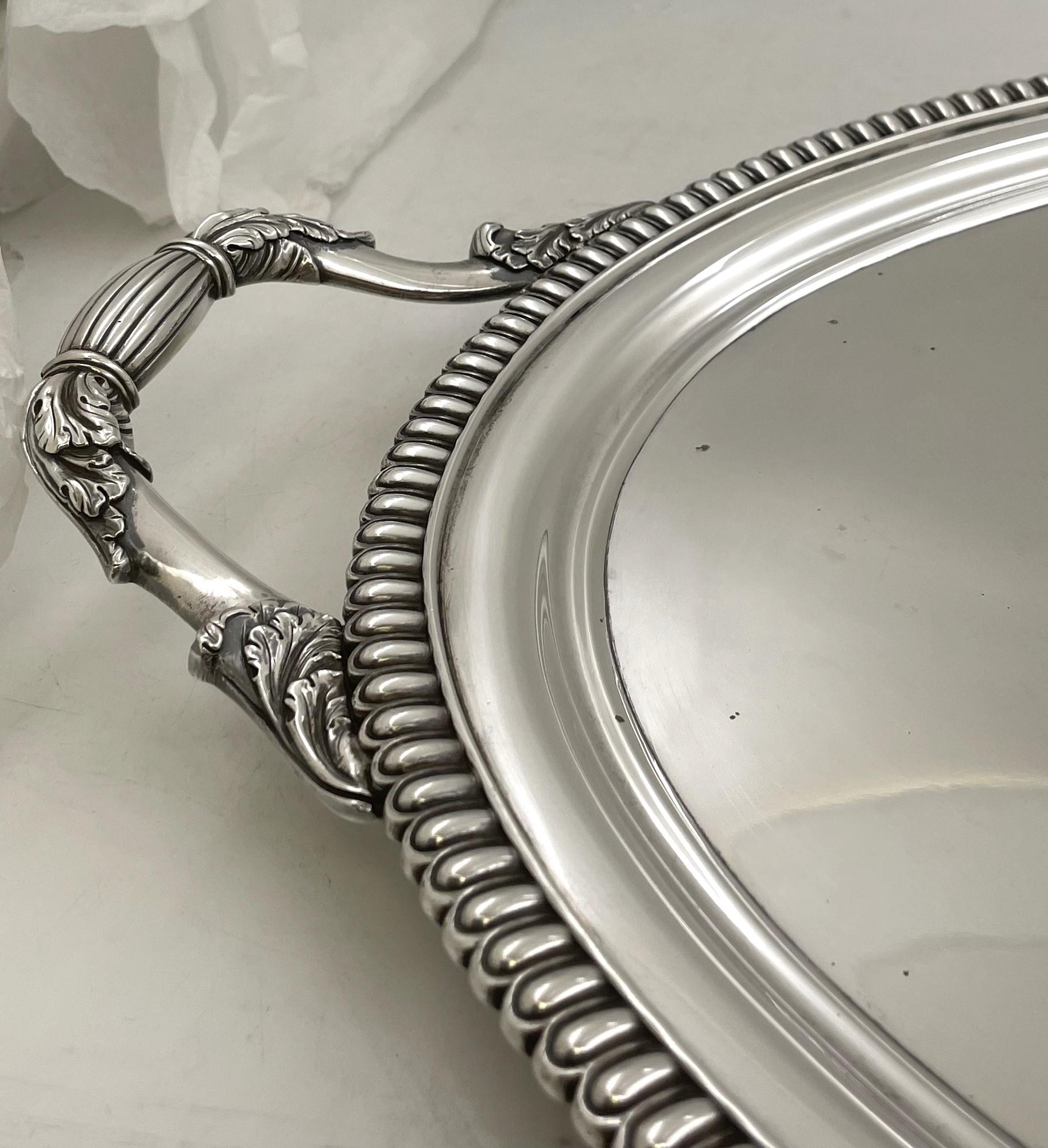 Richard Sibley English Sterling Silver Georgian 1814 Tray For Sale 3