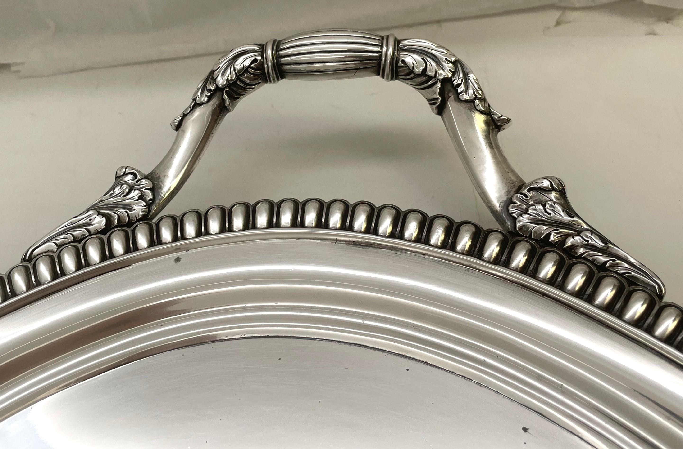 Richard Sibley English Sterling Silver Georgian 1814 Tray For Sale 4