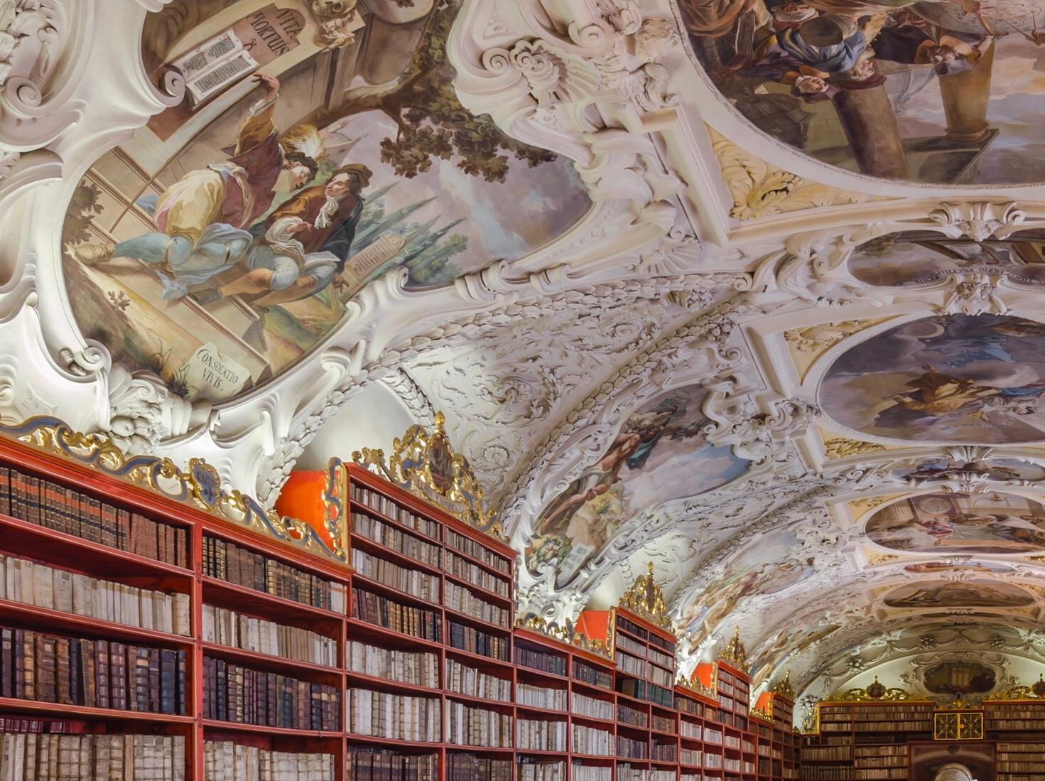 Prague Library - color photography - Photograph by Richard Silver