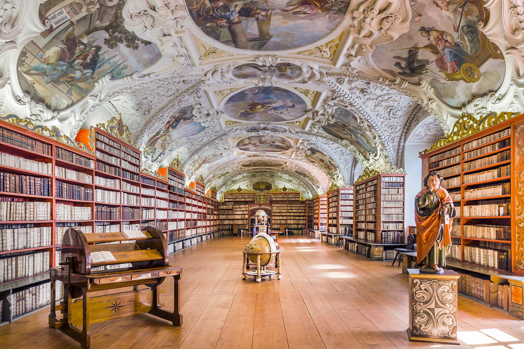 Prague Library - color photography