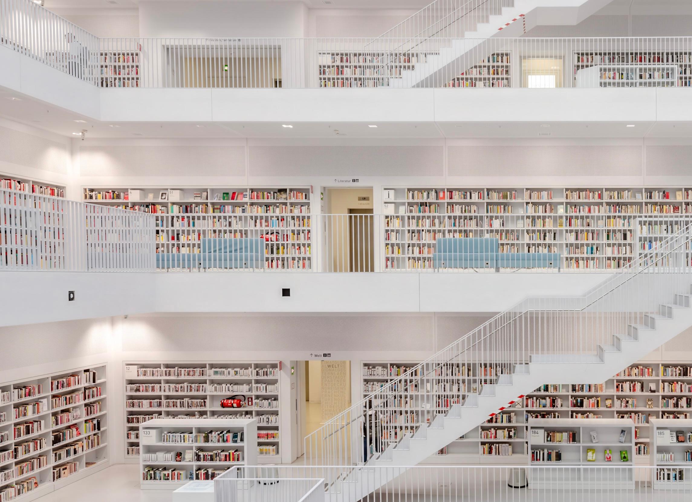 Stuttgart library - color photography - Photograph by Richard Silver