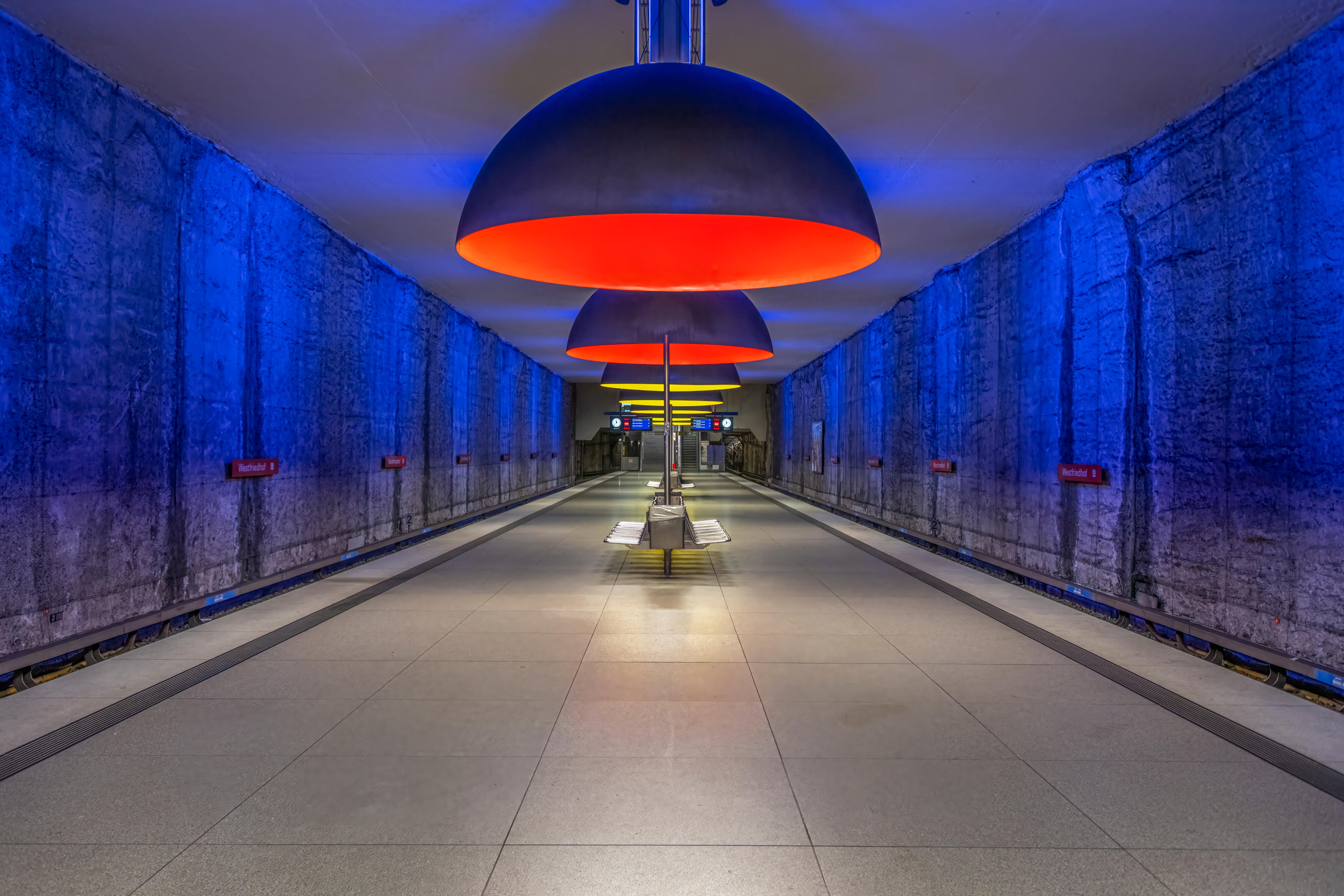 Westfriedhof Station, Munich - Color Photography, 40x60 Inches, New