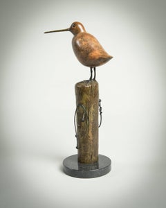 Contemporary Animal Wildlife Bronze Sculpture 'Snipe' by Richard Smith 