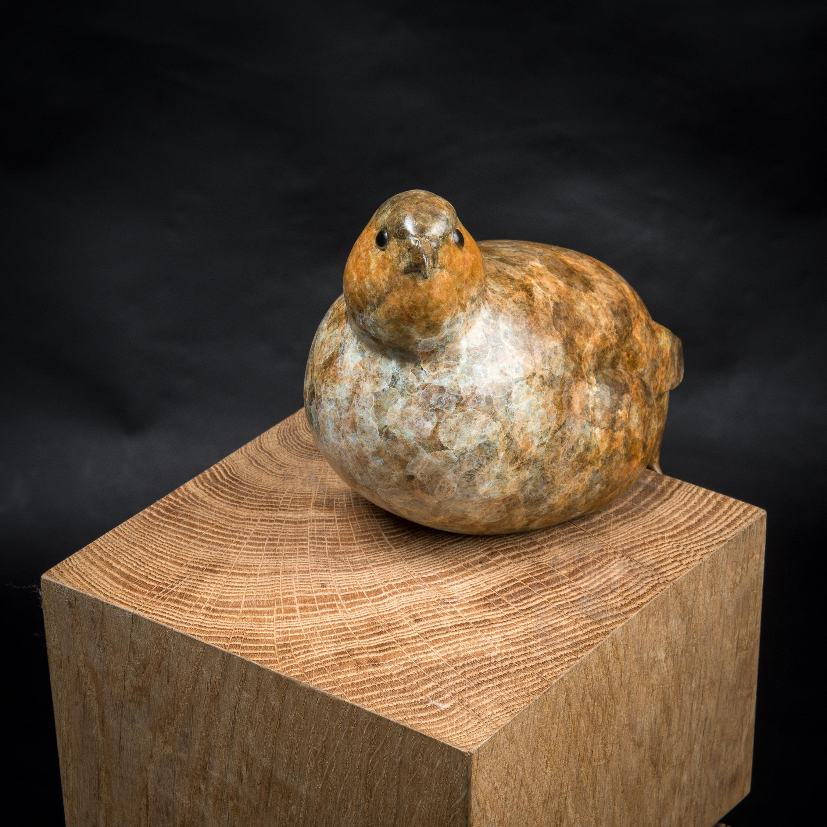 Contemporary Bronze Bird Wildlife Sculpture 'Perch Partridge' by Richard Smith For Sale 3