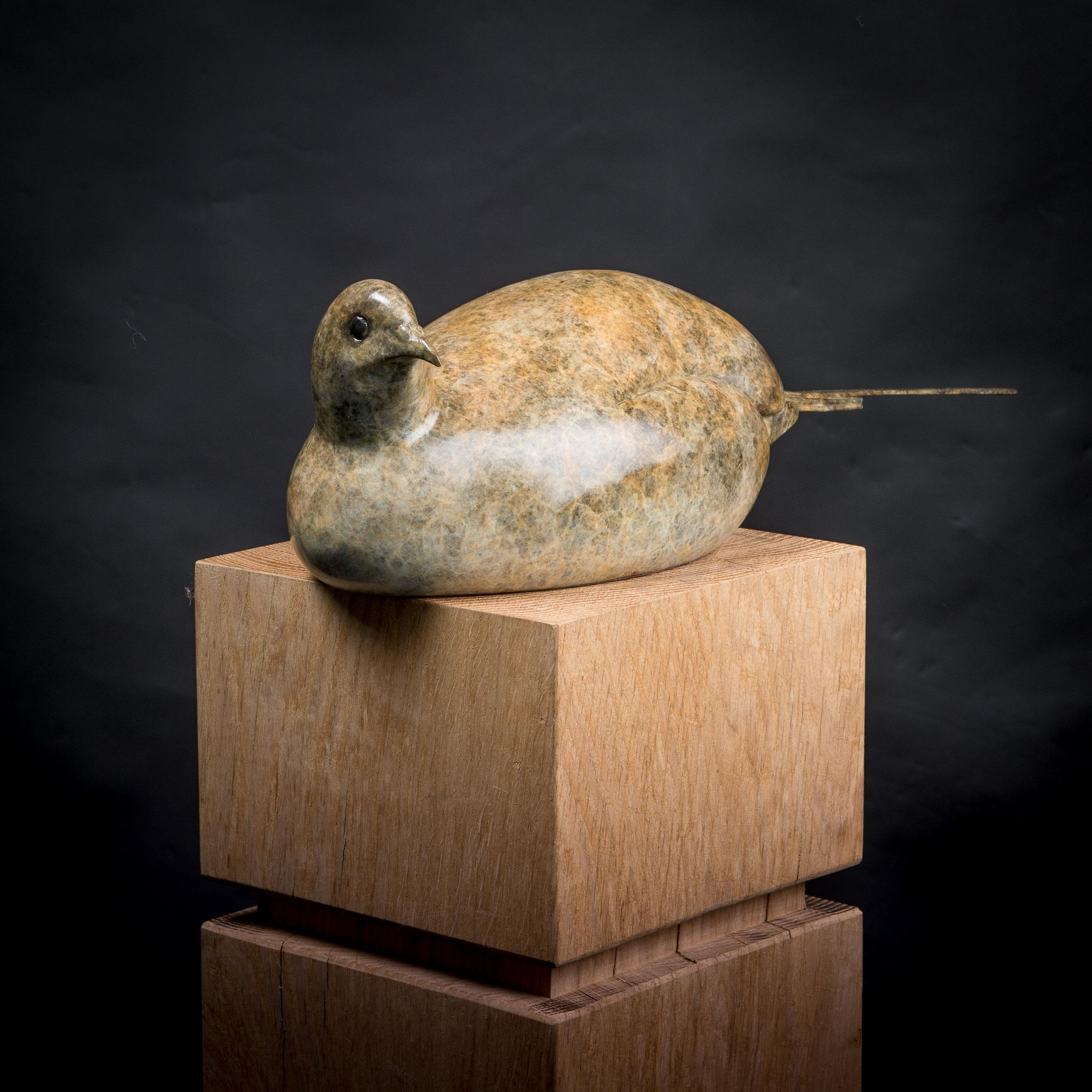 Contemporary Bronze Bird Wildlife Sculpture 'Perching Partridge', wildlife For Sale 4