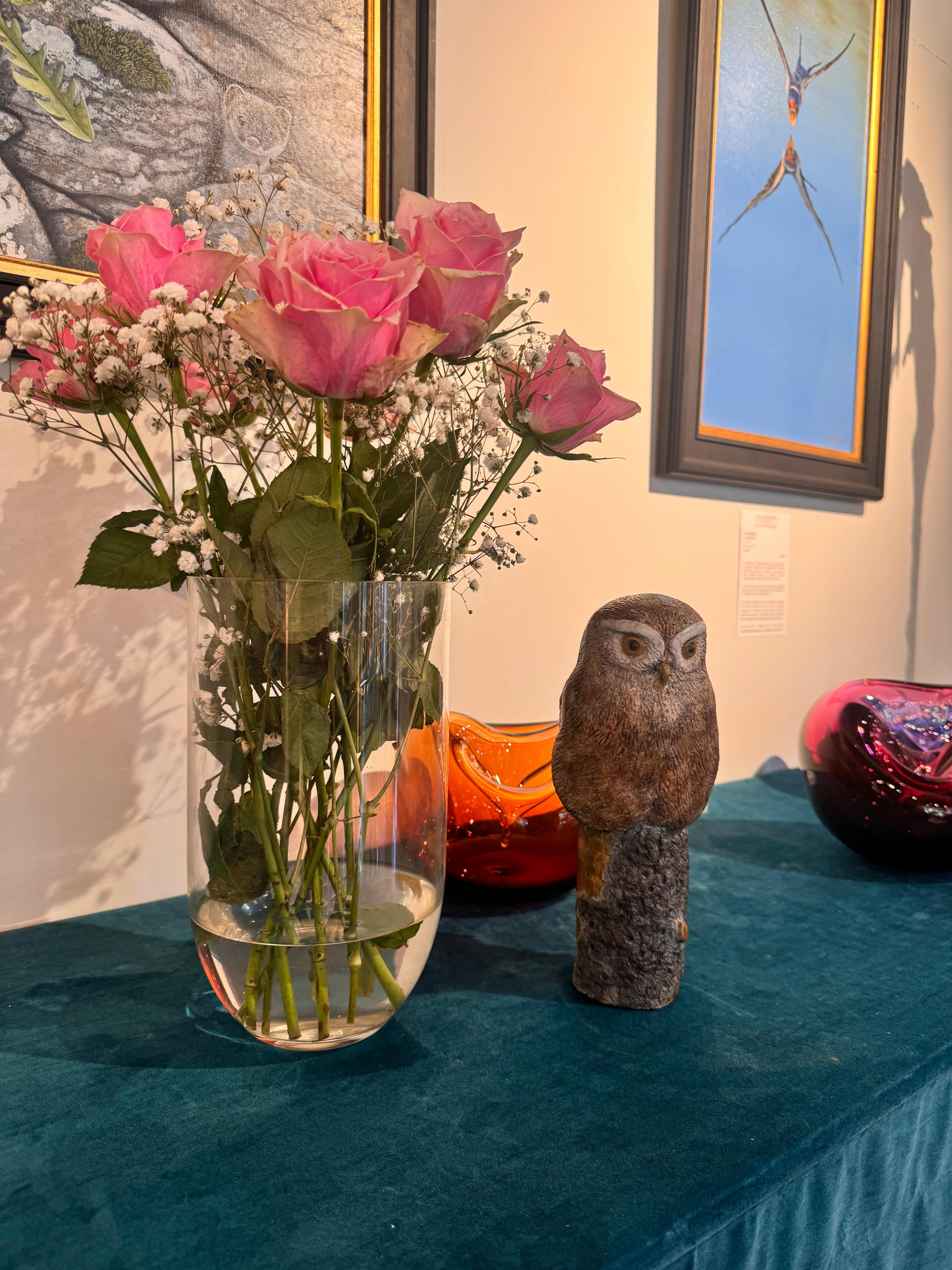 Sculpture de bureau contemporaine en bronze Petite chouette, faune, nature, animaux oiseaux en vente 6