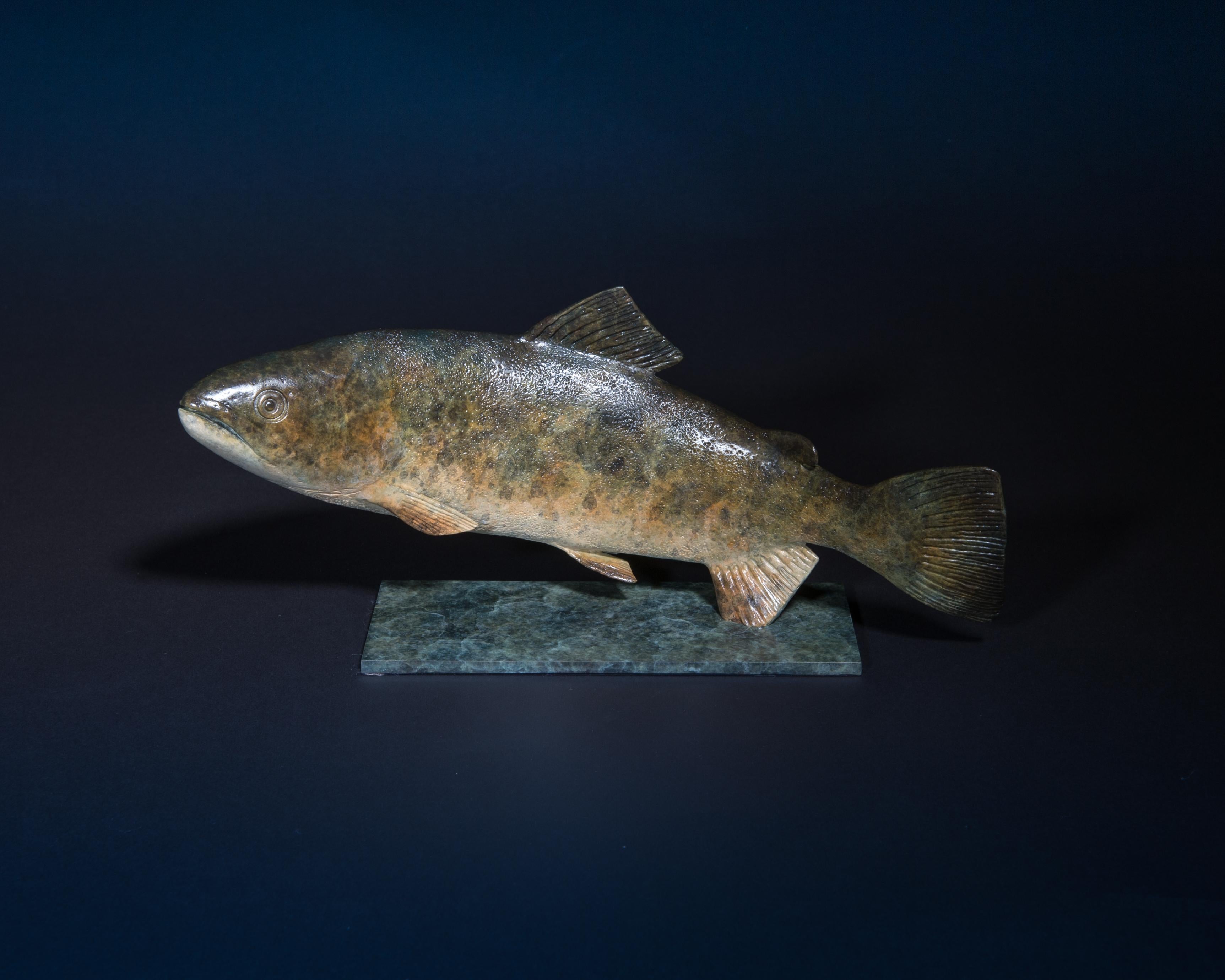 bronze trout sculpture