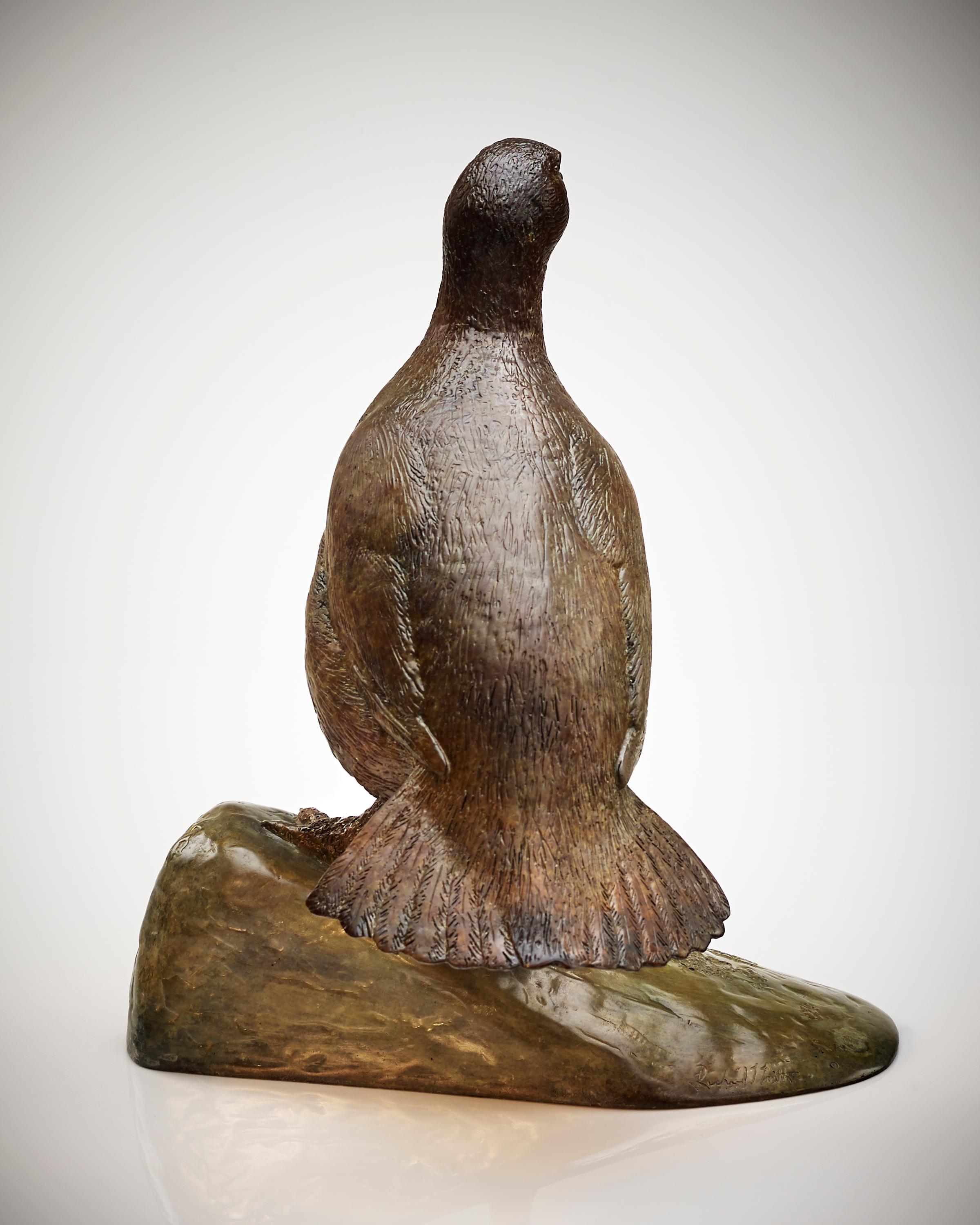 Escultura contemporánea de bronce de un urogallo británico, ave de caza, fauna, naturaleza en venta 2