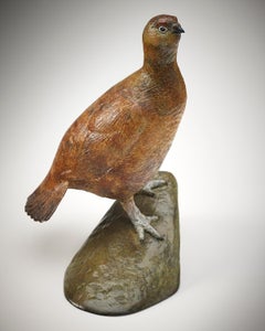Contemporary Bronze Sculpture of a British Grouse, game bird, wildlife, nature