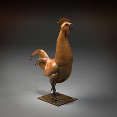 Contemporary Bronze Sculpture of a Cockerel, wildlife, farm animal bird