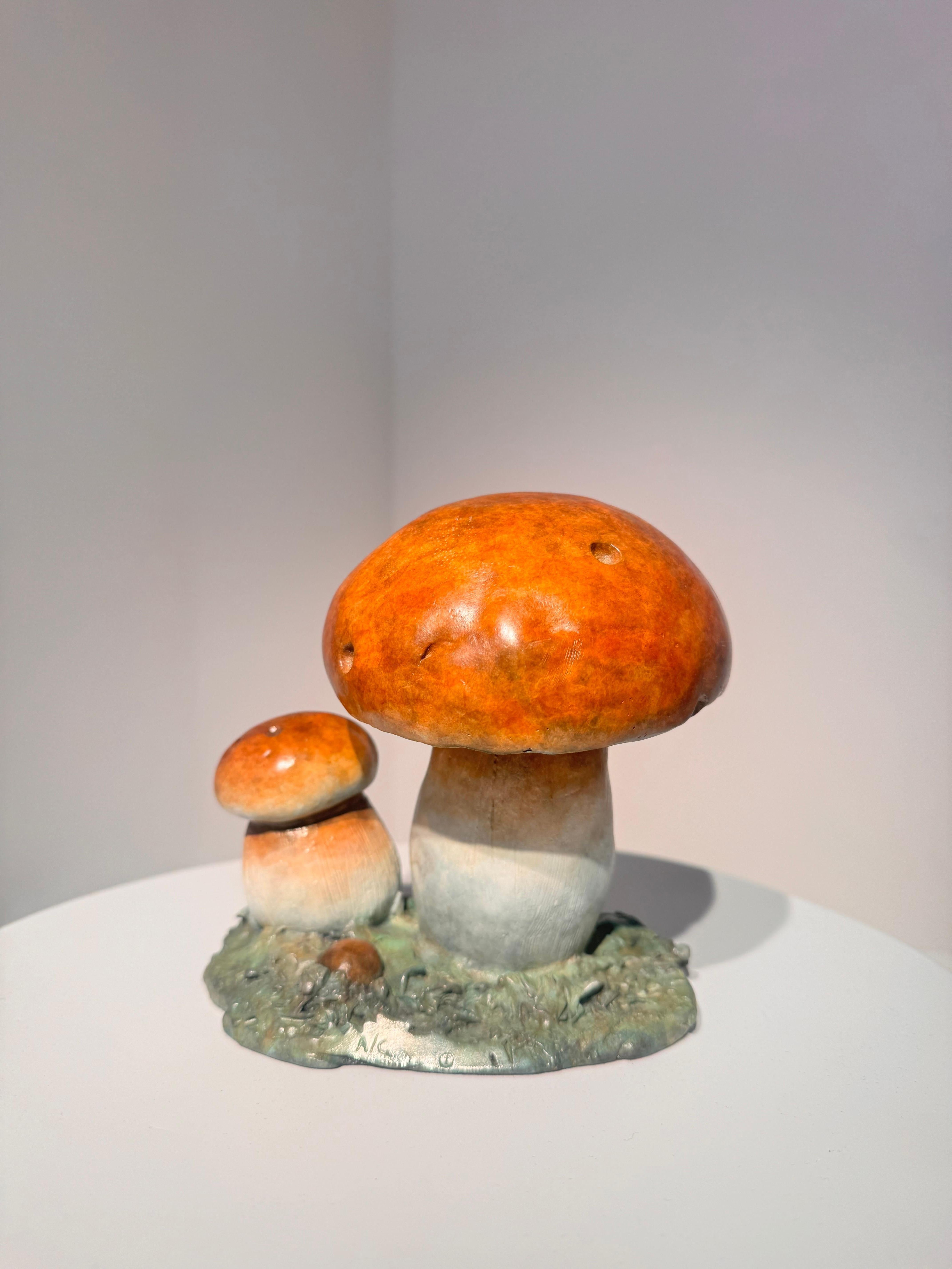 Scultura contemporanea in bronzo di un fungo Penny Bun, bosco, natura, fauna selvatica in vendita 2