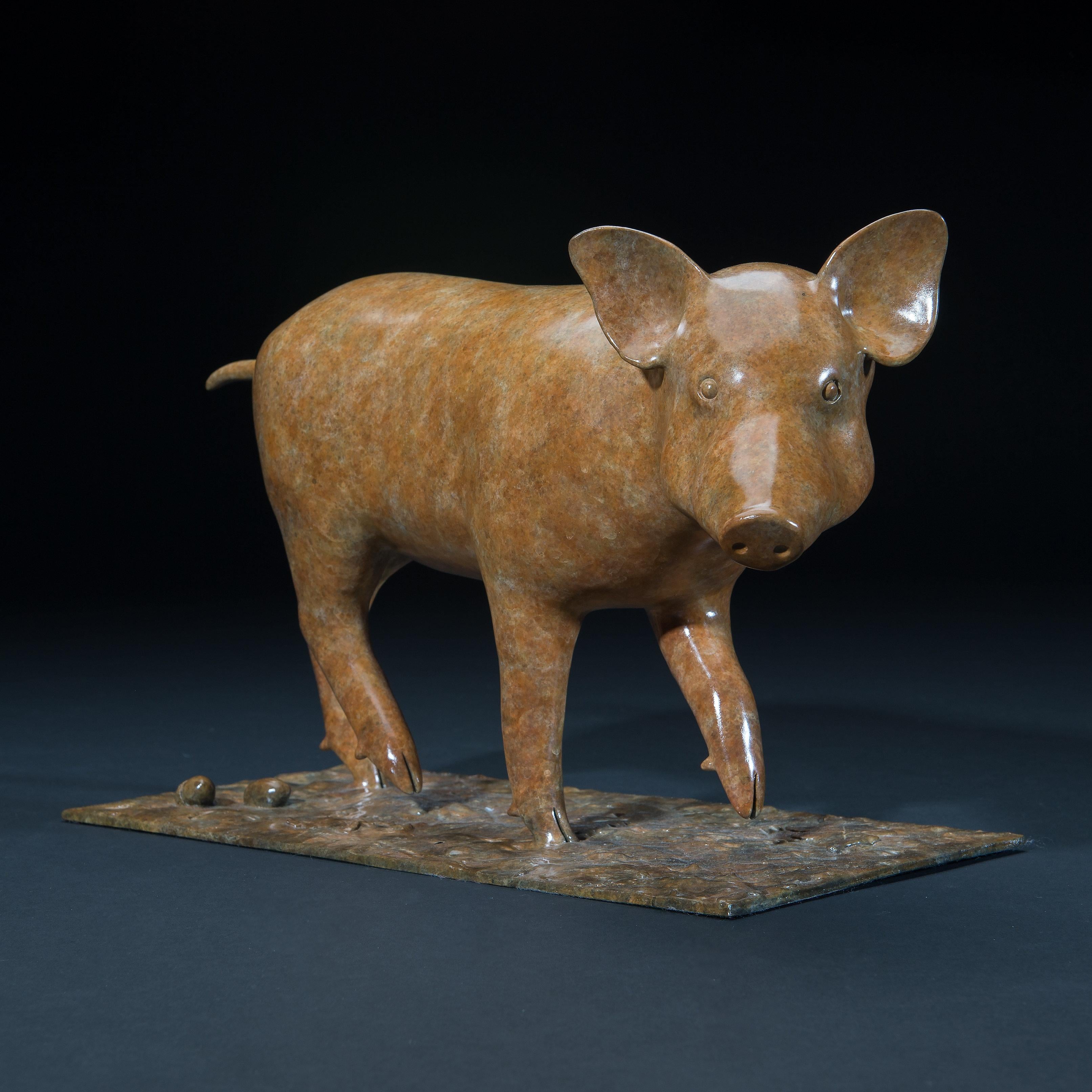 Contemporary Bronze Sculpture of a Wild Boar, english country, wildlife, animal