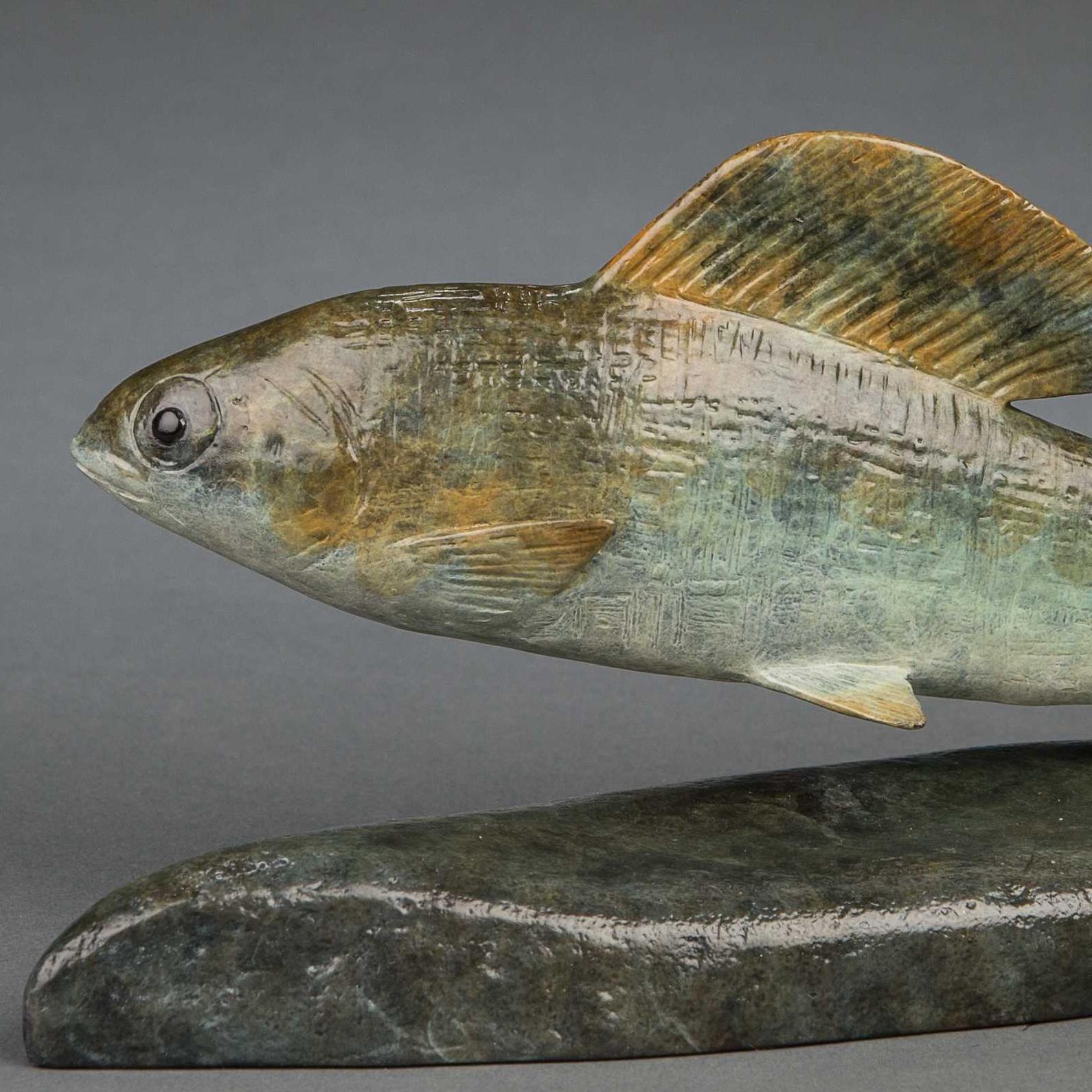 Contemporary Bronze Wildlife Fish Sculpture 'Grayling' by Richard Smith For Sale 2