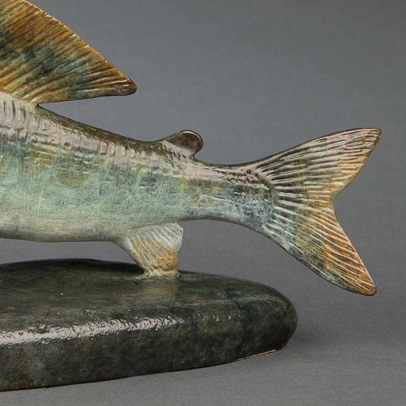 Contemporary Bronze Wildlife Fish Sculpture 'Grayling' by Richard Smith For Sale 3