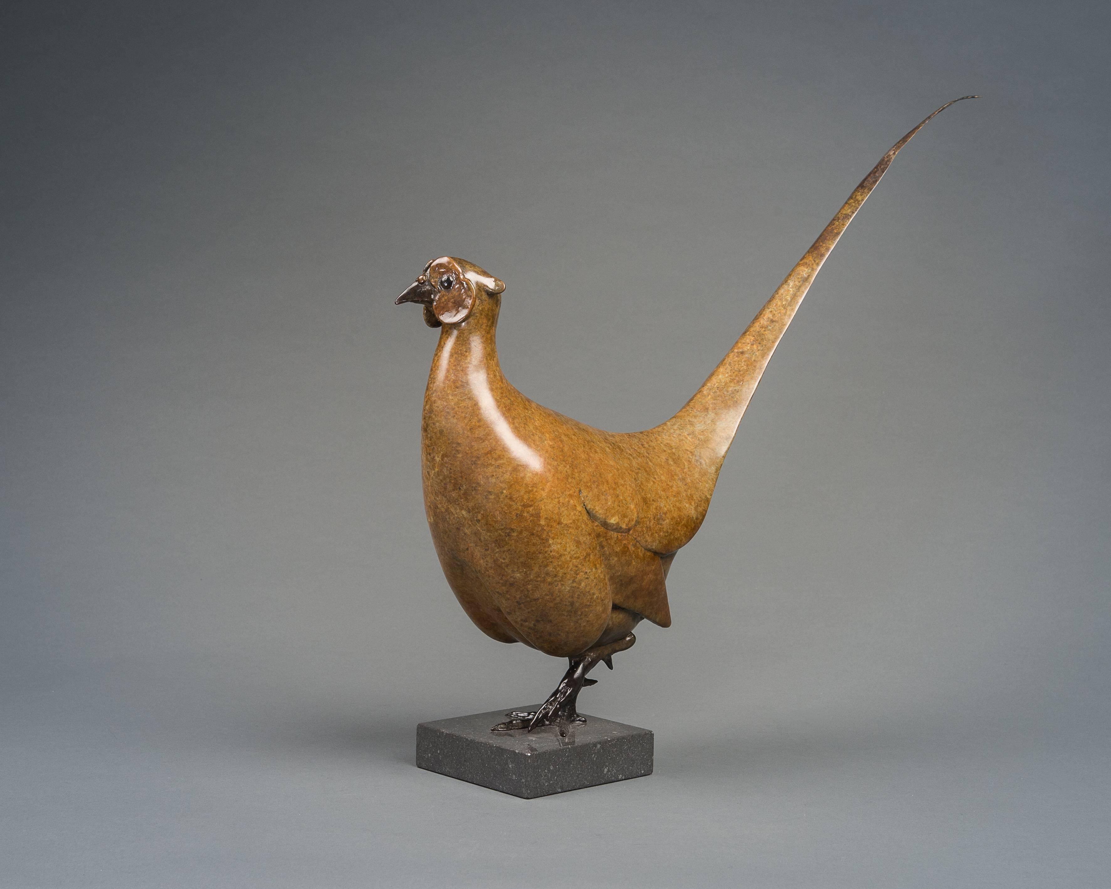 bronze pheasant sculpture