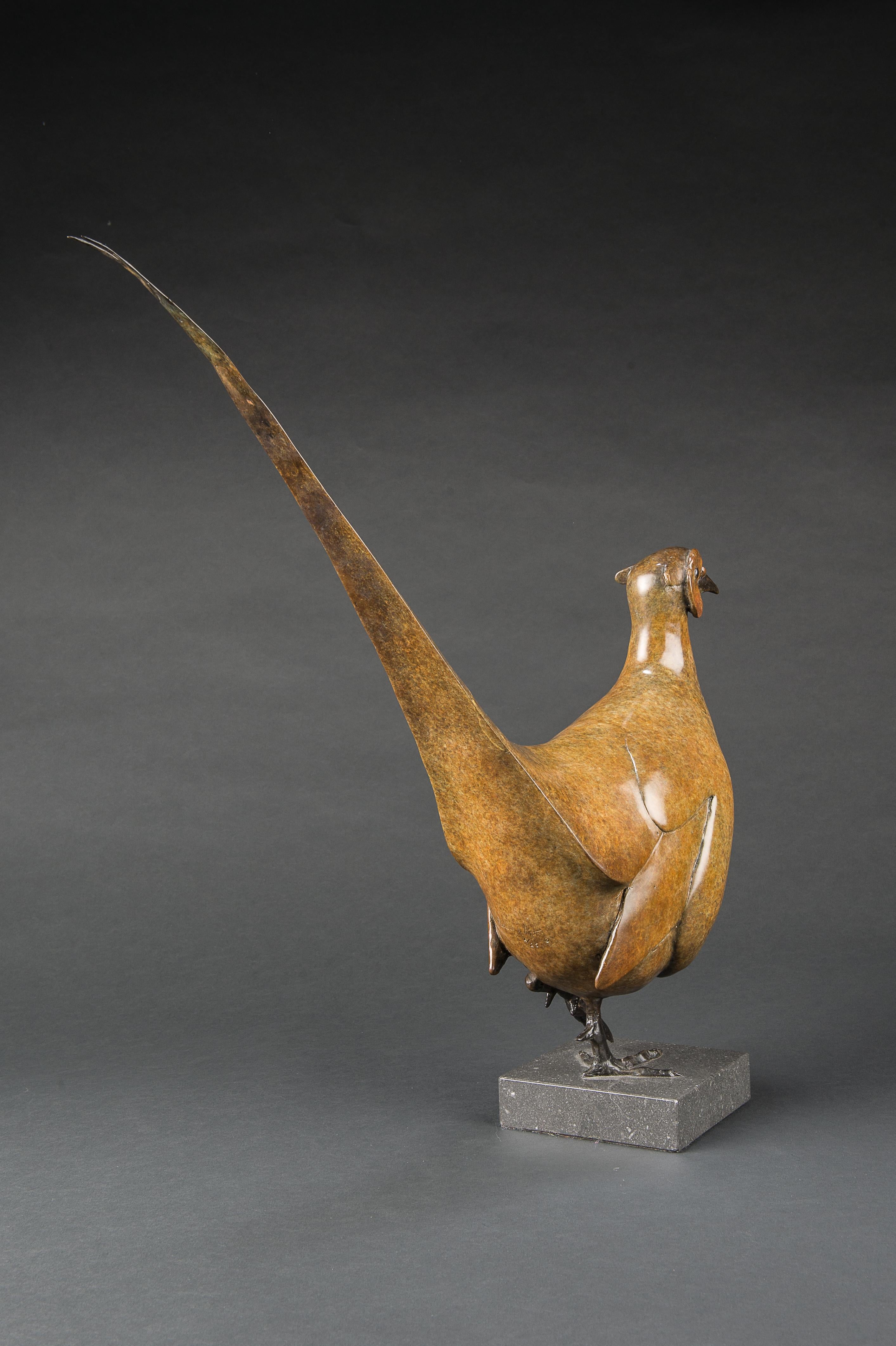 Sculpture contemporaine en bronze de faune animalière « Cock Pheasant » de Richard Smith en vente 3