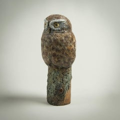 Scultura contemporanea in bronzo massiccio 'Little Owl' di Richard Smith