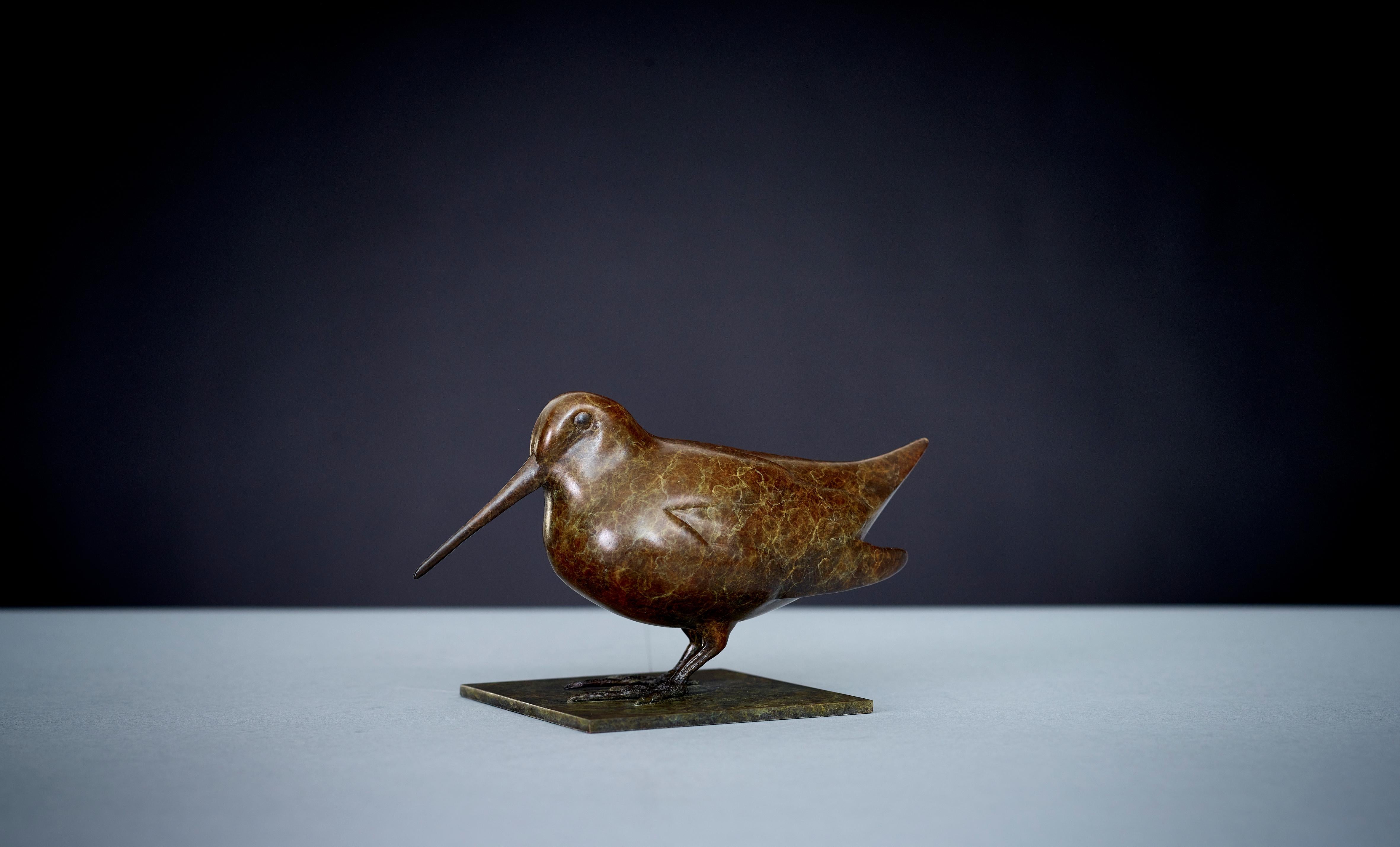 Figurative Sculpture Richard Smith b.1955 - Sculpture contemporaine d'un oiseau d'eau, la bécasse, par Richard Smith 