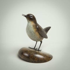 'Dipper' Solid Bronze Modern Bird Sculpture, British Wildlife & Nature
