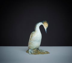 'Great Crested Grebe' by Richard Smith Contemporary Bronze Wildlife Sculpture 