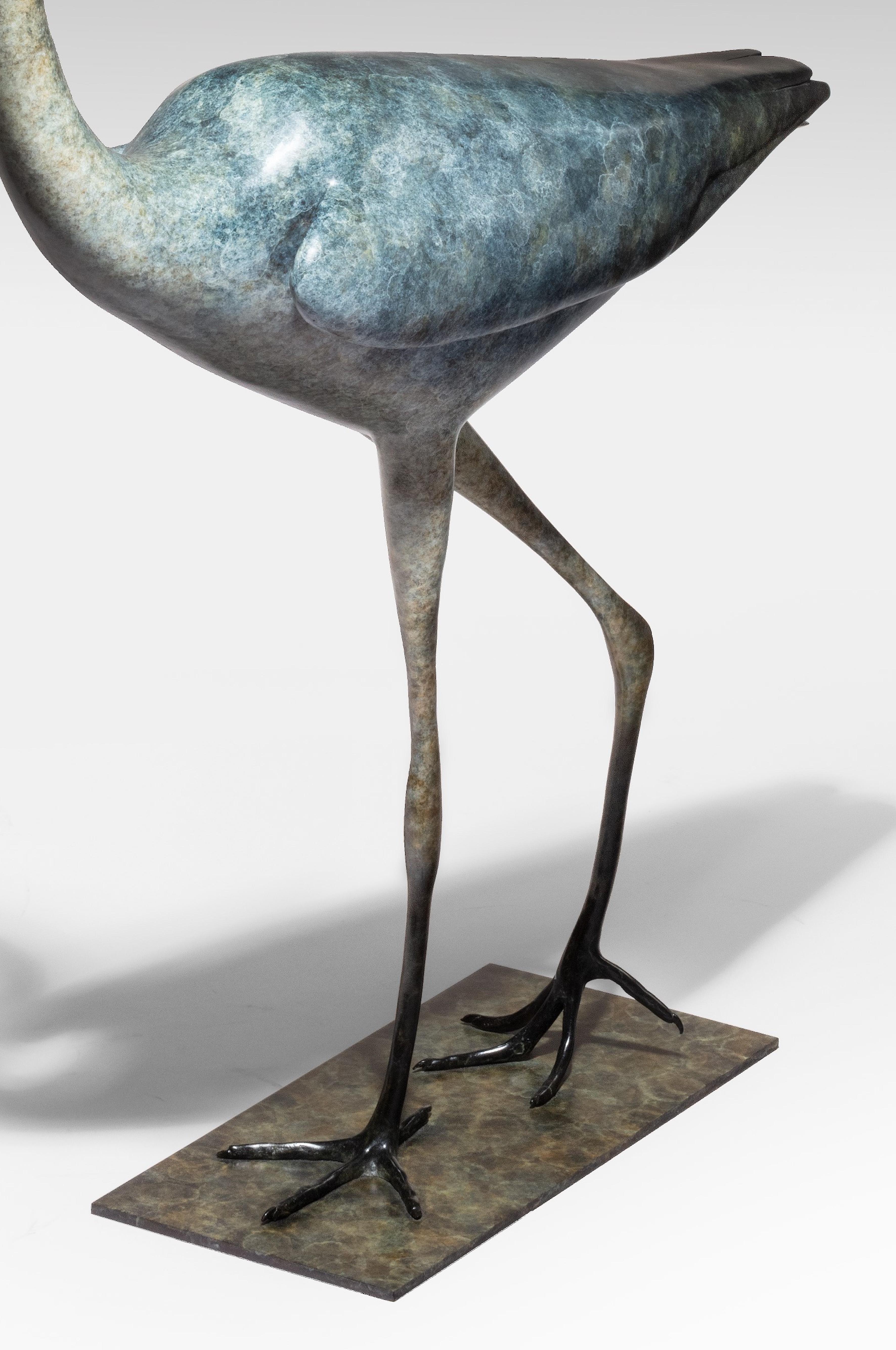 blue heron statue