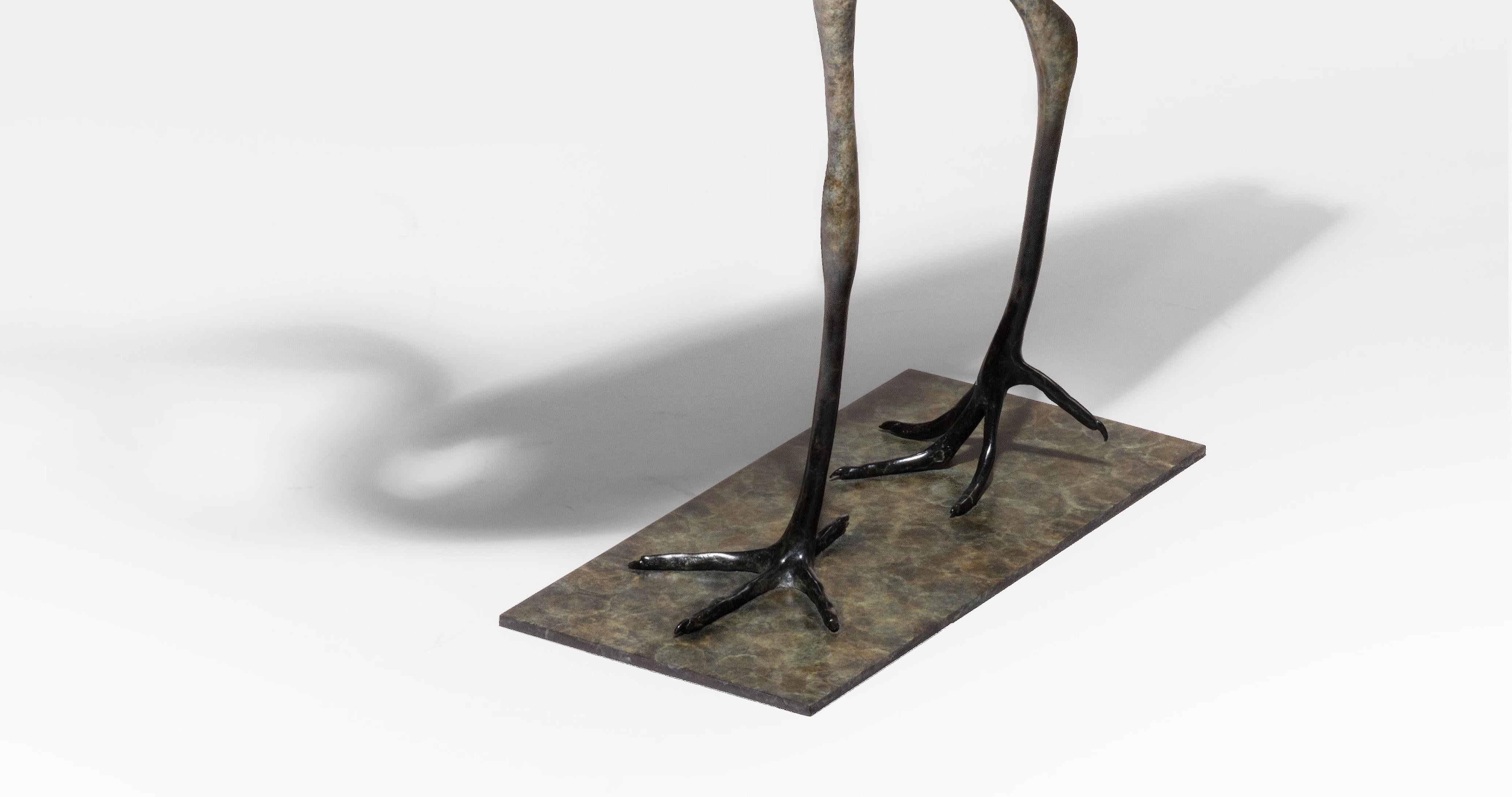 Oiseau contemporain en bronze 