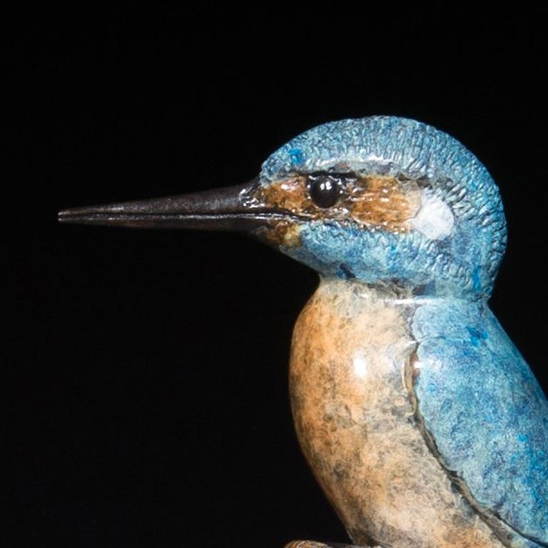 'Kingfisher' is a Bronze sculpture full of personality. Richard Smith conveys so much character in such simple lines, exemplifying a truly wonderful talent. The fantastic richly detailed finish and colourful Patina really adds to the depth to the