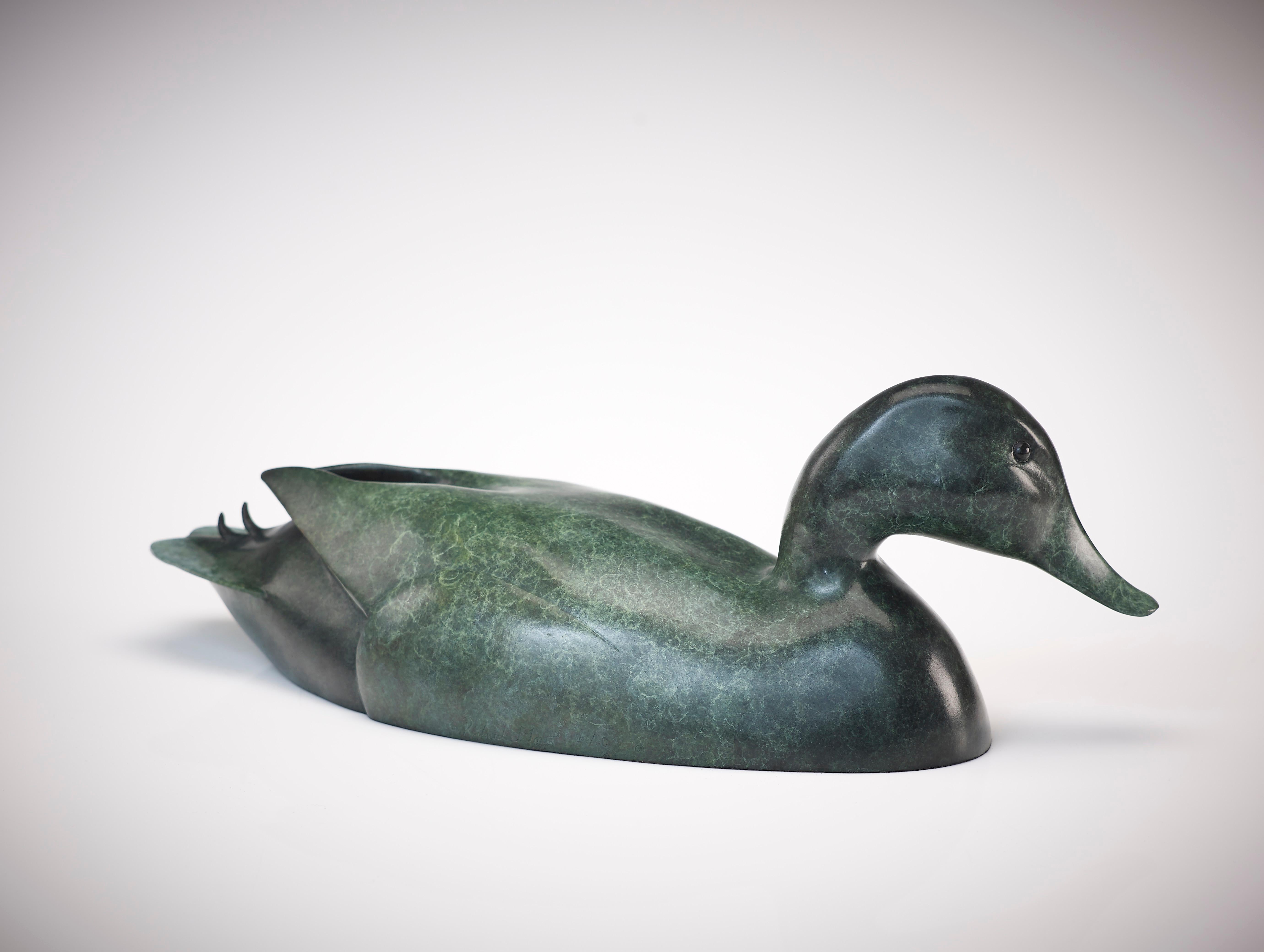 'Mallard Drake' Sculpture contemporaine en bronze d'un canard, Greene & Greene Nature en vente 5