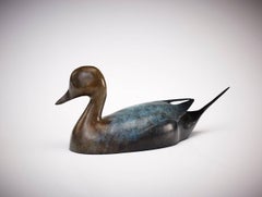 'Pintail Drake' British Wildlife & Nature Bronze Sculpture of a water duck