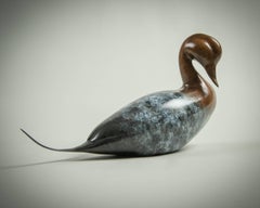 'Pintail Duck' Solid Bronze Bird. Modern British Wildlife & Nature Sculpture